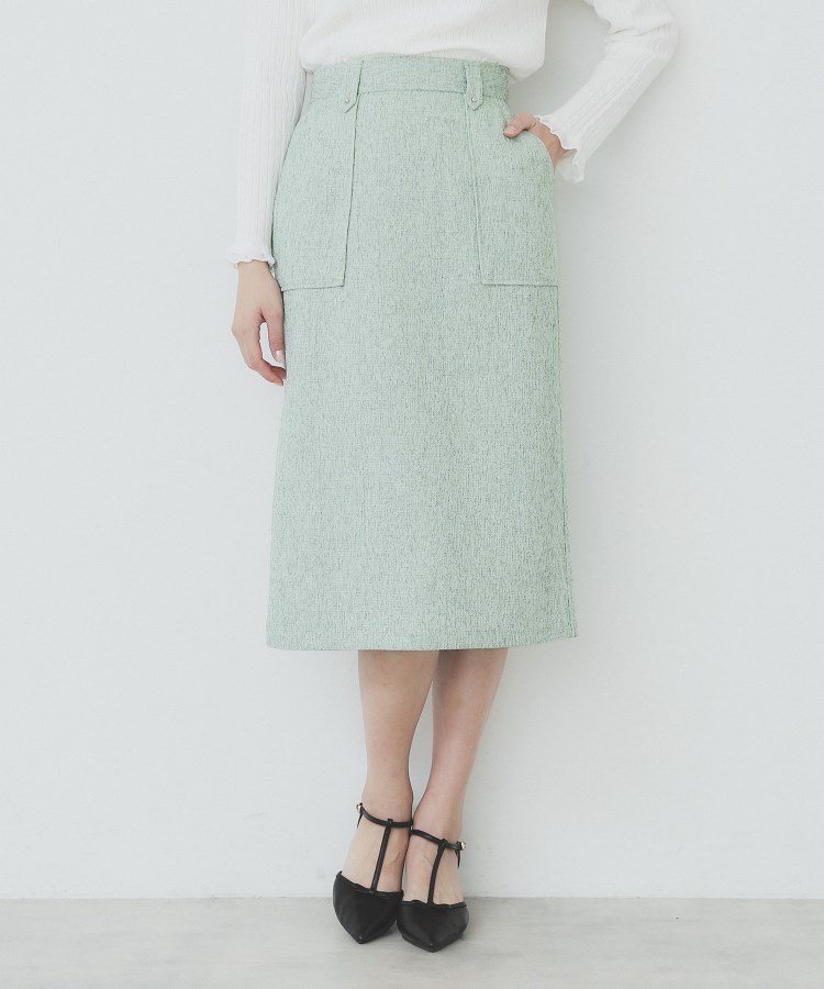 【インデックス/INDEX】のサマーツイードタイトスカート【洗濯機洗い可/イージーアイロン】 インテリア・キッズ・メンズ・レディースファッション・服の通販 founy(ファニー) 　ファッション　Fashion　レディースファッション　Fashion for Women　スカート　Skirts　サマー　Summer, Summer Style　シンプル　Simple, Minimal　スマート　Smart, Elegant　ツイード／ツィード　Choker, Choker Necklace　トレンド　Trend, Trending Now　ポケット　Pocket, Pocket Detail　ミックス　Mix, Mixed Style　ループ　Loop, Loop Knit　ロング　Long, Long-Length　おすすめ　Recommended / Our Picks　ミントグリーン|ID: prp329100004872228 ipo3291000000036333796