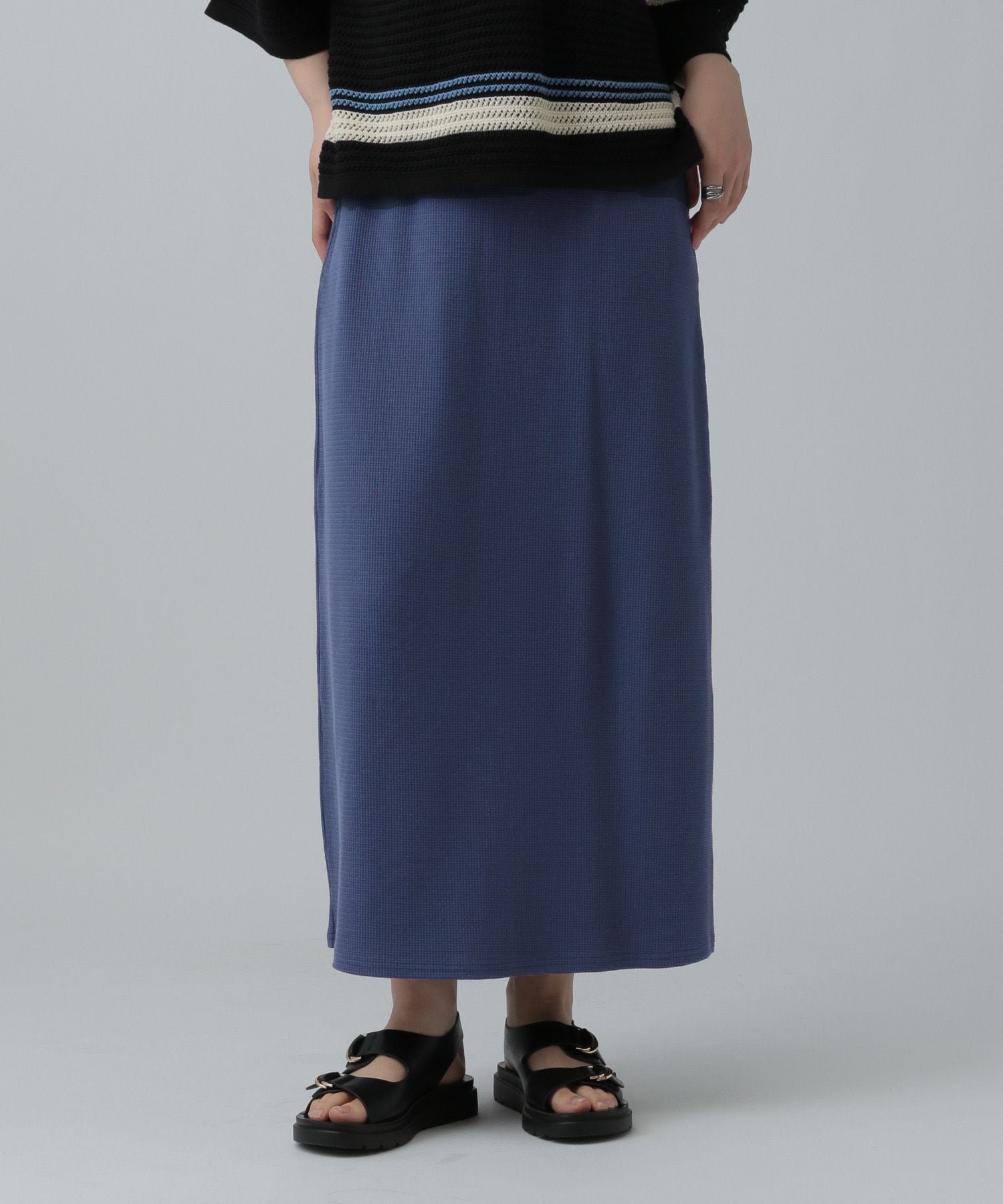 【レプシィム ローリーズファーム/LEPSIM LOWRYS FARM】のワッフルナロースカート インテリア・キッズ・メンズ・レディースファッション・服の通販 founy(ファニー) 　ファッション　Fashion　レディースファッション　Fashion for Women　スカート　Skirts　おすすめ　Recommended / Our Picks　デニム　Denim, Jeans Material　ワッフル　Waffle, Waffle Knit　人気　Popular, Best Seller　夏　Summer　春　Spring　S/S・春夏　SS, Spring/Summer, Warm Season　ブルー86|ID: prp329100004872230 ipo3291000000036333841