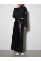 【リエンダ/rienda】のジャストウエストスパンIラインスカート 人気、トレンドファッション・服の通販 founy(ファニー) ファッション Fashion レディースファッション Fashion for Women スカート Skirts シアー Sheer, See-Through スパンコール Sequins, Sequin Embellishment スリット Slit, Slit Detail 定番 Standard, Basic Item thumbnail BLK|ID: prp329100004872235 ipo3291000000036333929