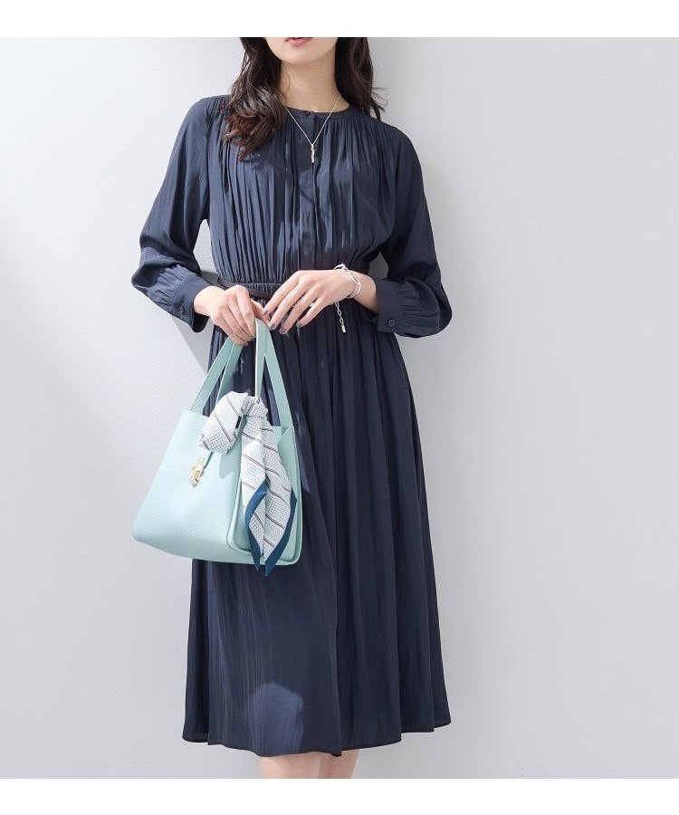 【インディヴィ/INDIVI】の【洗える/セレモニー】ギャザーフレアワンピース 人気、トレンドファッション・服の通販 founy(ファニー) 　ファッション　Fashion　レディースファッション　Fashion for Women　ワンピース　Dresses　おすすめ　Recommended / Our Picks　ギャザー　Gathered, Ruffled　サテン　Satin, Glossy Fabric　ジャケット　Jacket, Outerwear　スマート　Smart, Elegant　セレモニー　Ceremony　ドレープ　Drape, Draping Fabric　フォーマル　Formal, Dressy　ポケット　Pocket, Pocket Detail　エレガント 上品　Elegant　洗える　Machine Washable　 other-1|ID: prp329100004872239 ipo3291000000036333973