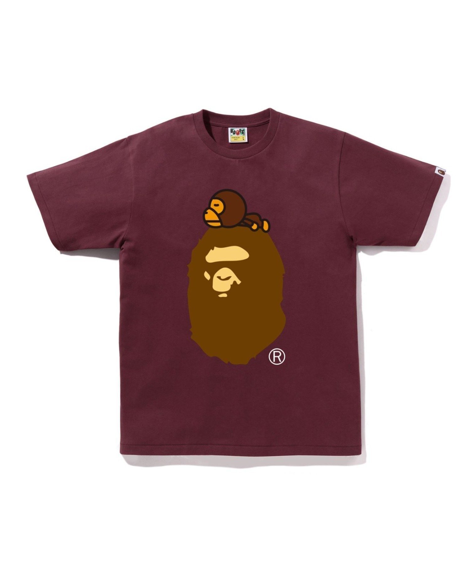 【ア ベイシング エイプ/A BATHING APE】のMILO ON BIG APE TEE インテリア・キッズ・メンズ・レディースファッション・服の通販 founy(ファニー) 　ファッション　Fashion　レディースファッション　Fashion for Women　インナー　Innerwear　グラフィック　Graphic, Graphic Design　ショート　Short, Short Length　スリーブ　Sleeve, Long Sleeve / Short Sleeve　フロント　Front, Front Design　プリント　Print, Printed Pattern　ラバー　Rubber, Rubber Sole　BURGUNDY|ID: prp329100004872456 ipo3291000000036339622