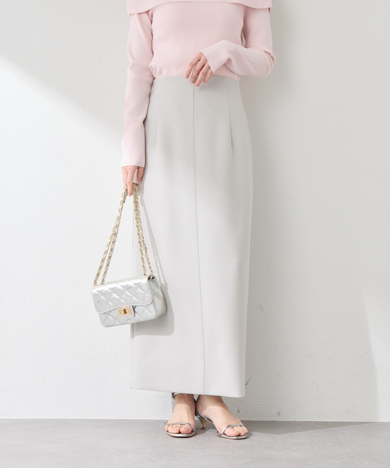 【ラブティックボンボン/La boutique BonBon】の【今すぐお届け!】ダブルクロスナローマキシスカート インテリア・キッズ・メンズ・レディースファッション・服の通販 founy(ファニー) 　ファッション　Fashion　レディースファッション　Fashion for Women　スカート　Skirts　キャミソール　Camisole, Spaghetti Strap Top　シンプル　Simple, Minimal　セットアップ　Set-Up, Coordinated Outfit　ダブル　Double, Double-Breasted　フェミニン　Feminine, Girly　フリル　Frill, Ruffle　ペチコート　Petticoat, Underskirt　ポケット　Pocket, Pocket Detail　マキシ　Maxi, Full Length　冬　Winter / This Winter　おすすめ　Recommended / Our Picks　エレガント 上品　Elegant　ライトグレー|ID: prp329100004872466 ipo3291000000036339870