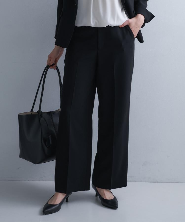 【アンタイトル/UNTITLED】の【洗えるスーツ/ストレッチ性/後ろウエストゴム】ワイドパンツ インテリア・キッズ・メンズ・レディースファッション・服の通販 founy(ファニー) ファッション Fashion レディースファッション Fashion for Women パンツ Pants & Trousers スーツ Business Suits & Workwear スーツパンツ・ドレスパンツ Suit Pants / Office Trousers / Dress Pants 洗える Machine Washable ジャケット Jacket, Outerwear ストレッチ Stretch, Stretchy Fabric スマート Smart, Elegant スーツ Suit, Formalwear セットアップ Set-Up, Coordinated Outfit ダブル Double, Double-Breasted ドレープ Drape, Draping Fabric 定番 Standard, Basic Item フレア Flare, Flared ポケット Pocket, Pocket Detail ワイド Wide, Wide Fit おすすめ Recommended / Our Picks セレモニー Ceremony ブラック|ID: prp329100004872478 ipo3291000000036340101