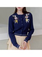 【リリーブラウン/Lily Brown】の【LILY BROWN×KEITA MARUYAMA】エンブロイダリーカーディガン 人気、トレンドファッション・服の通販 founy(ファニー) ファッション Fashion レディースファッション Fashion for Women トップス・カットソー Cut & Sew Tops カーディガン・羽織り Layered Style Cardigans ヴィンテージ Vintage Style スマート Smart, Elegant チェリー Cherry, Cherry Pattern モチーフ Motif, Design Theme ロマンティック Romantic, Feminine Style thumbnail NVY[089]|ID: prp329100004875184 ipo3291000000036363261