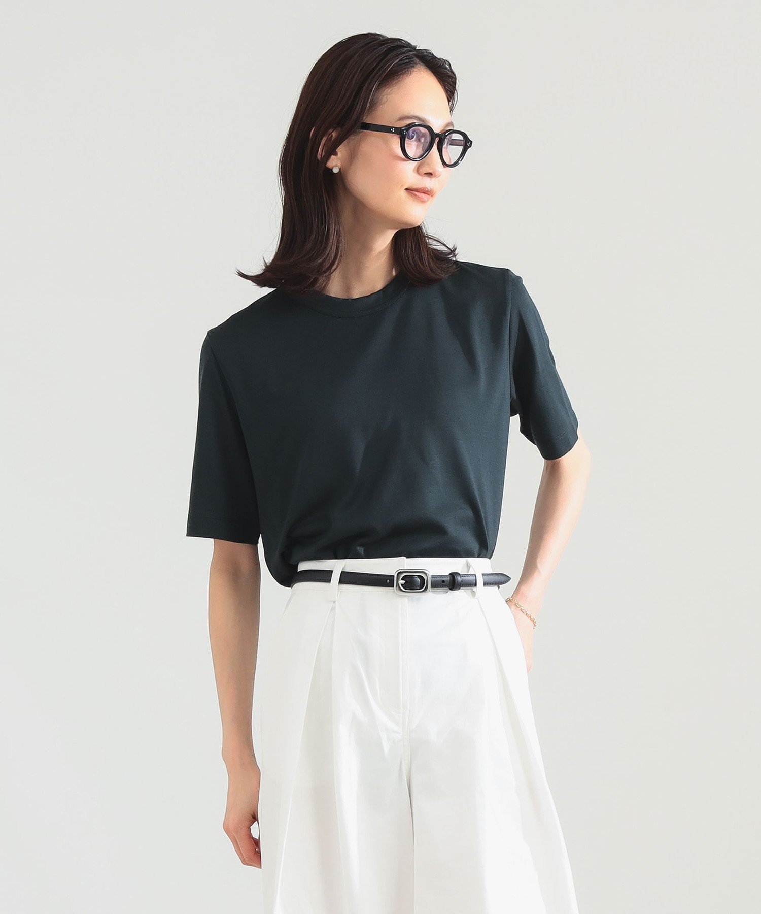 【デミルクス ビームス/Demi-Luxe BEAMS】の【別注】スタイリスト佐藤佳菜子 * SLOANE / ウール混 クルーネック Tシャツ インテリア・キッズ・メンズ・レディースファッション・服の通販 founy(ファニー) 　ファッション　Fashion　レディースファッション　Fashion for Women　トップス・カットソー　Cut & Sew Tops　シャツ・ブラウス・オフィスカジュアル　Elegant Blouses & Button-Ups　ロングTシャツ・Tシャツ　Longline T-Shirts & Tees　インナー　Innerwear　コラボ　Collaboration, Collab　ジャケット　Jacket, Outerwear　トリプル　Triple, Three Layers　人気　Popular, Best Seller　バランス　Balance, Style Balance　ファブリック　Fabric, Textile　フィット　Fit, Slim Fit　ベーシック　Basic, Essential　別注　Limited Edition, Custom Order　エレガント 上品　Elegant　CHARCOAL.GREY|ID: prp329100004875191 ipo3291000000036363303