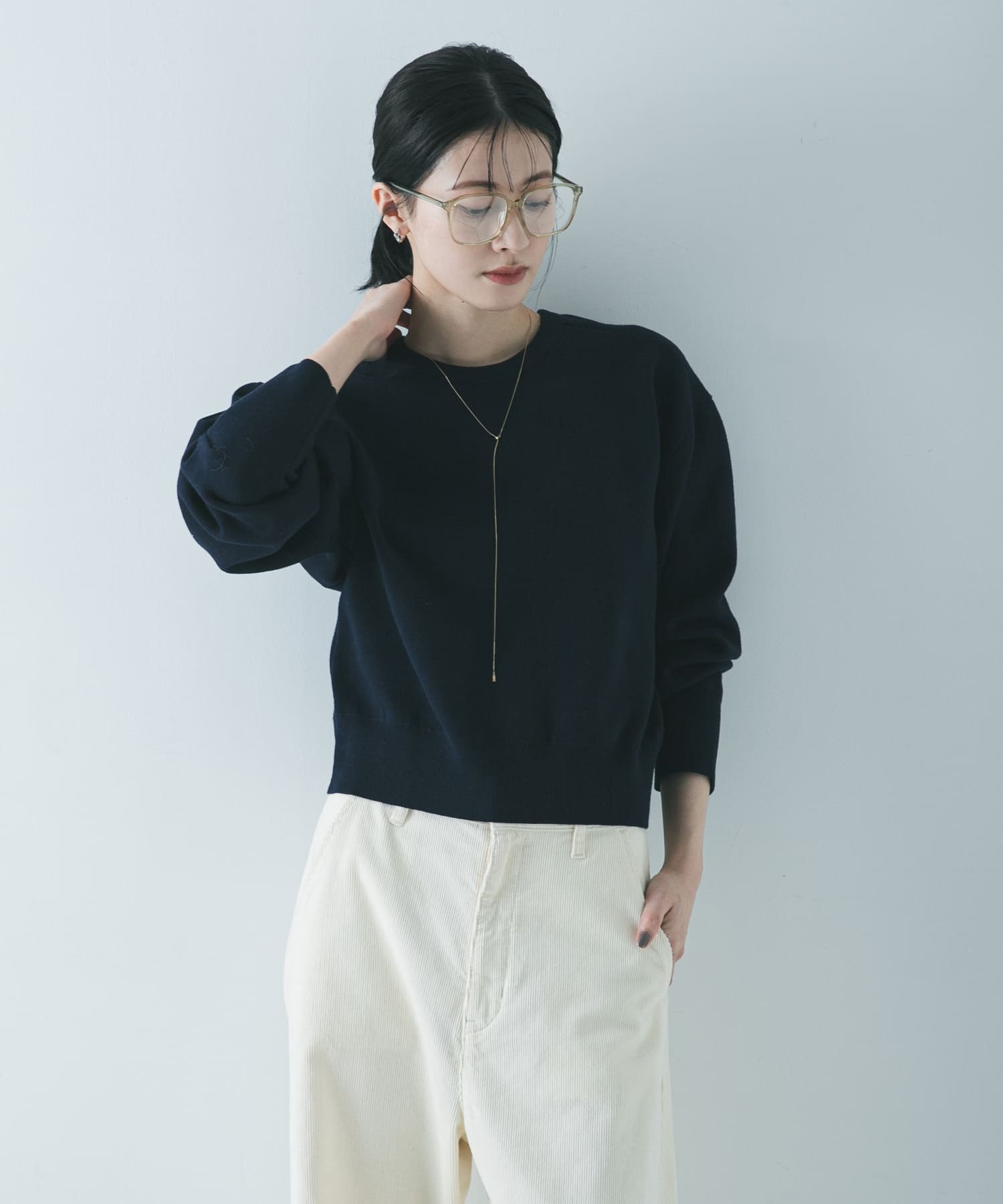 【アーバンリサーチ/URBAN RESEARCH】のダブルフェイスクルーネックニット インテリア・キッズ・メンズ・レディースファッション・服の通販 founy(ファニー) ファッション Fashion レディースファッション Fashion for Women トップス・カットソー Cut & Sew Tops ニット Knit Tops & Sweaters 春 Spring ギャザー Gathered, Ruffled コンパクト Compact, Small Size 軽量 Lightweight, Ultra Light シンプル Simple, Minimal ダブル Double, Double-Breasted バランス Balance, Style Balance フェイス Face, Facial Design ボトム Bottoms, Lower Wear ワイド Wide, Wide Fit S/S・春夏 SS, Spring/Summer, Warm Season おすすめ Recommended / Our Picks 夏 Summer エレガント 上品 Elegant 2026年 2026 ネイビー|ID: prp329100004875197 ipo3291000000036363340