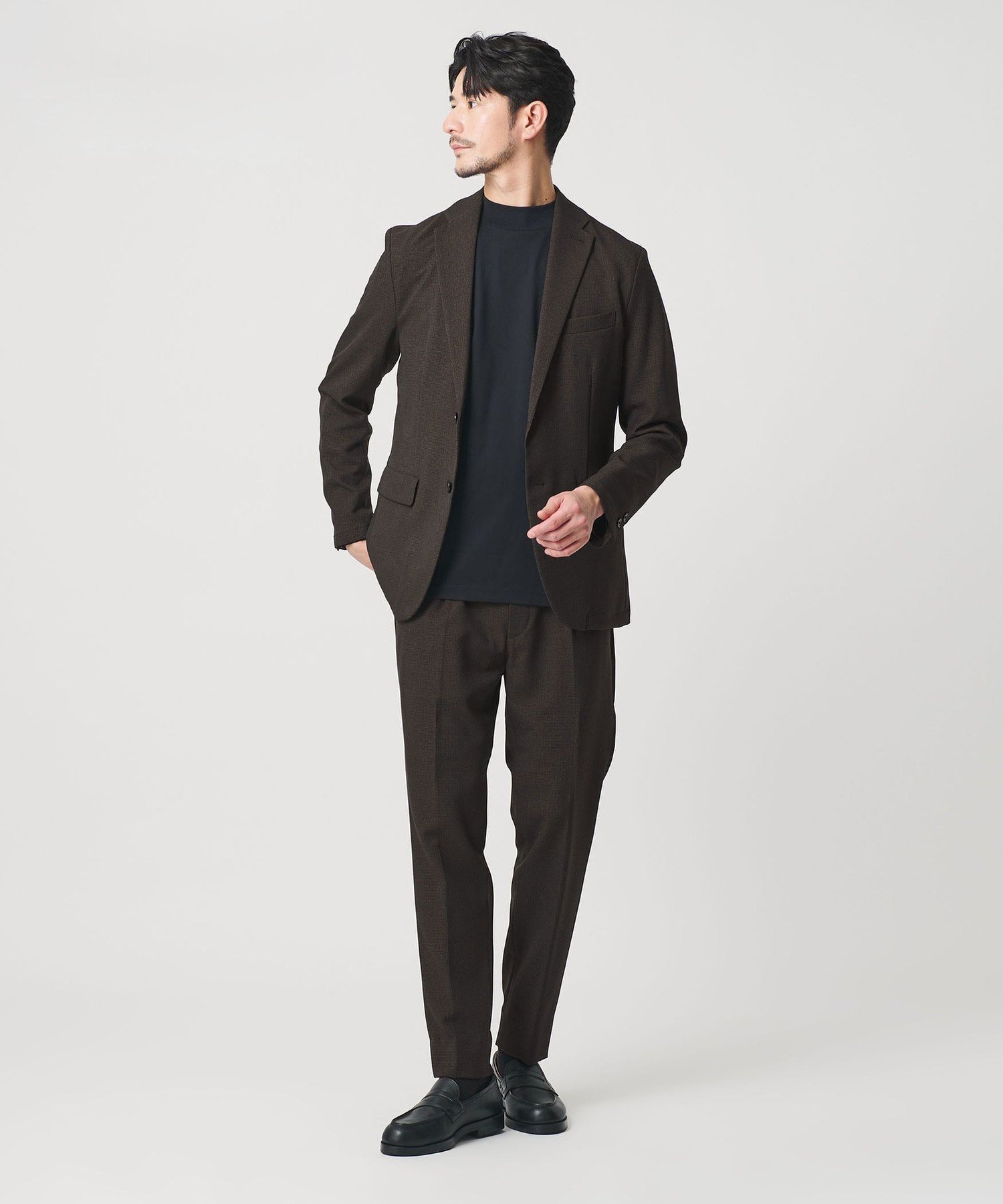 【ビューティ&ユース ユナイテッドアローズ/BEAUTY&YOUTH / UNITED ARROWS / MEN】の【WEB限定 WARDROBE SMART】LANATEC セットアップ/背抜きジャケット イージーパンツ インテリア・キッズ・メンズ・レディースファッション・服の通販 founy(ファニー) 　ファッション　Fashion　メンズファッション　Fashion for Men　ボトムス　Bottoms　インナー　Innerwear　ウォッシャブル　Machine Washable　春　Spring　秋　Autumn　コイン　Coin, Coin Design　シェイプ　Shape, Slim Fit　ショルダー　Shoulder, Shoulder Strap　ジャケット　Jacket, Outerwear　ストレッチ　Stretch, Stretchy Fabric　スマート　Smart, Elegant　セットアップ　Set-Up, Coordinated Outfit　チェック　Check, Plaid, Tartan　バランス　Balance, Style Balance　ファブリック　Fabric, Textile　フィット　Fit, Slim Fit　フラップ　Flap, Flap Pocket　プリーツ　Pleats, Pleated　ポケット　Pocket, Pocket Detail　無地　Plain, Solid Color　冬　Winter / This Winter　A/W・秋冬　Autumn/Winter　S/S・春夏　SS, Spring/Summer, Warm Season　おすすめ　Recommended / Our Picks　夏　Summer　エレガント 上品　Elegant　入学式　Entrance Ceremony　卒業式　Graduation Ceremony　DK.BROWN|ID: prp329100004875258 ipo3291000000036363781
