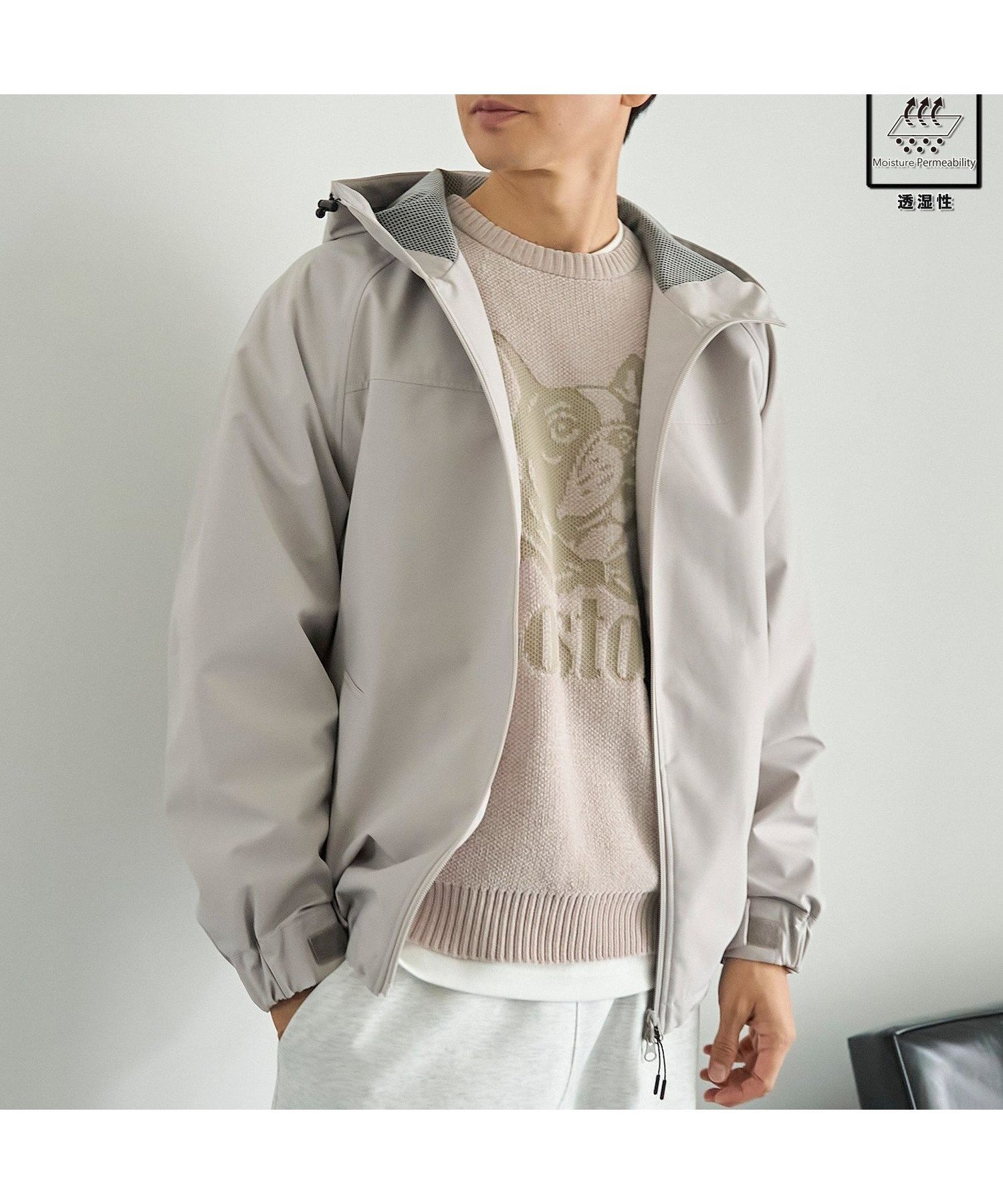 【コーエン メン/COEN / MEN】の【好評につき新色登場】ウィンドブロックシェルターフードブルゾン【撥水,透湿,防風】 インテリア・キッズ・メンズ・レディースファッション・服の通販 founy(ファニー) 　ファッション　Fashion　メンズファッション　Fashion for Men　アウトドア　Outdoor Clothing　インナー　Innerwear　オックス　Oxford Fabric　スウェット / スエット　Sweatshirt, Sweatwear　スタンド　Stand Collar, Upright Stand　スリーブ　Sleeve, Long Sleeve / Short Sleeve　ダブル　Double, Double-Breasted　ドローコード　Drawcord, Drawstring Cord　メッシュ　Mesh, Net Fabric　NATURAL|ID: prp329100004875306 ipo3291000000036364132