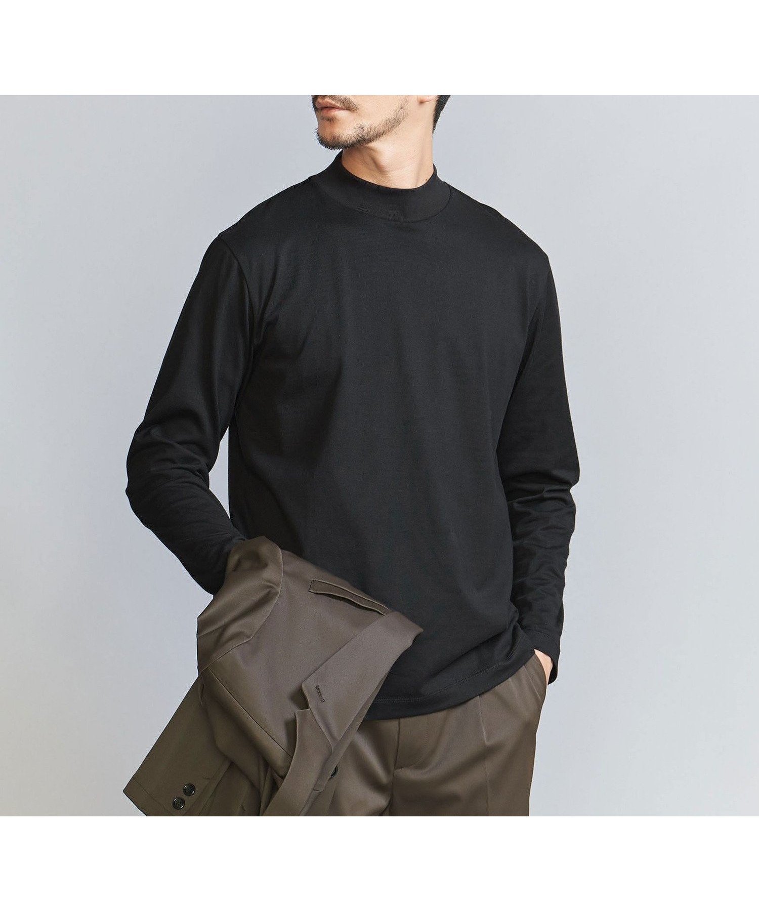 【ビューティ&ユース ユナイテッドアローズ/BEAUTY&YOUTH / UNITED ARROWS / MEN】の【WEB限定 WARDROBE SMART】クリア ガスコットン モックネック カットソー【抗菌・防臭】 インテリア・キッズ・メンズ・レディースファッション・服の通販 founy(ファニー) 　ファッション　Fashion　メンズファッション　Fashion for Men　トップス・カットソー　Cut & Sew Tops　インナー　Innerwear　カットソー　Cut and Sewn Top　抗菌　Antibacterial, Bacteria-Resistant　ジャケット　Jacket, Outerwear　スマート　Smart, Elegant　スリム　Slim, Slim Fit　バランス　Balance, Style Balance　パターン　Pattern, Design Print　ファブリック　Fabric, Textile　フィット　Fit, Slim Fit　モックネック　Mock Neck, Short Turtleneck　おすすめ　Recommended / Our Picks　ビジネス 仕事 通勤　Business / Work / Commuting　BLACK|ID: prp329100004875340 ipo3291000000036364358