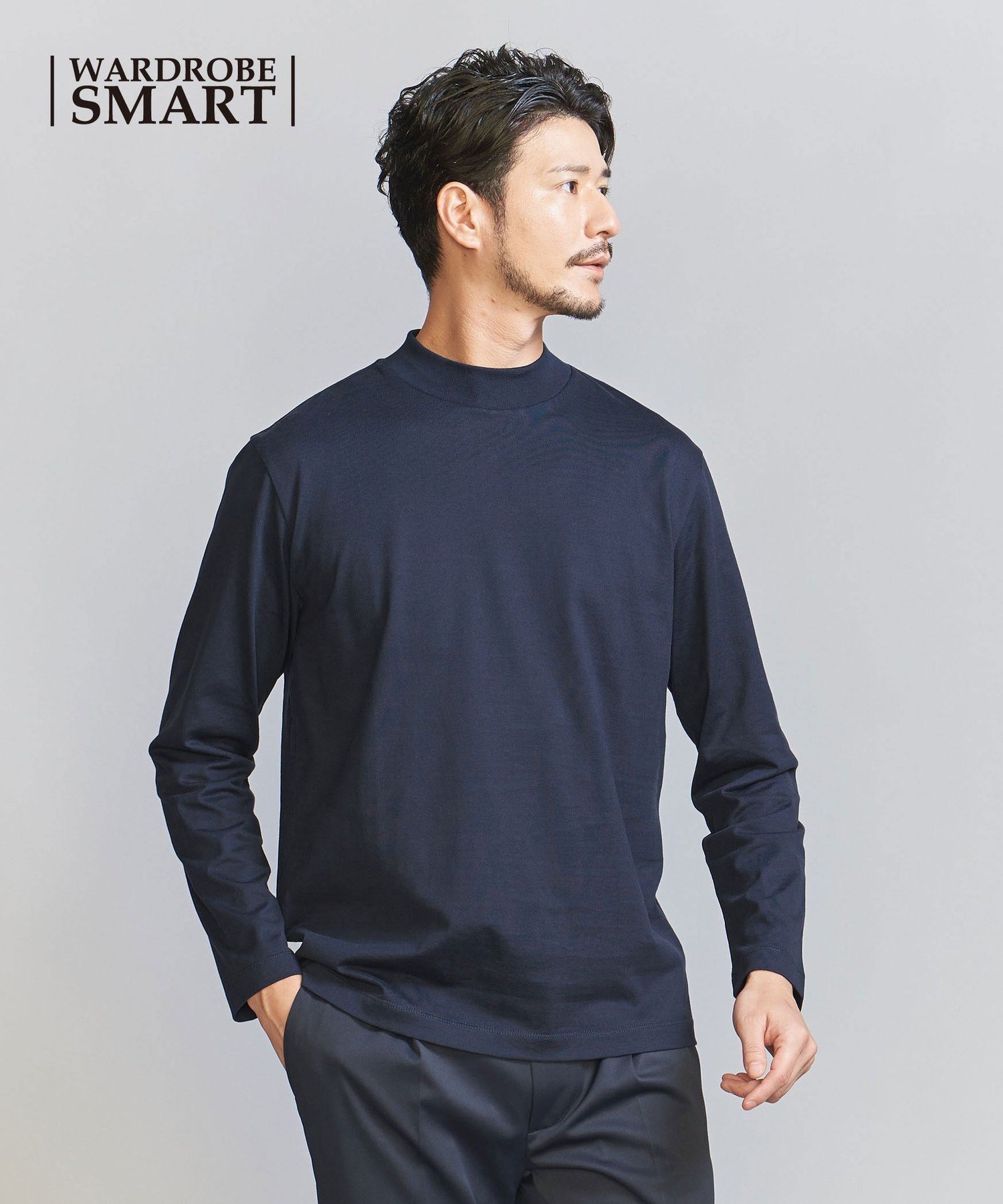 【ビューティ&ユース ユナイテッドアローズ/BEAUTY&YOUTH / UNITED ARROWS / MEN】の【WEB限定 WARDROBE SMART】クリア ガスコットン モックネック カットソー【抗菌・防臭】 インテリア・キッズ・メンズ・レディースファッション・服の通販 founy(ファニー) 　ファッション　Fashion　メンズファッション　Fashion for Men　トップス・カットソー　Cut & Sew Tops　インナー　Innerwear　カットソー　Cut and Sewn Top　抗菌　Antibacterial, Bacteria-Resistant　ジャケット　Jacket, Outerwear　スマート　Smart, Elegant　スリム　Slim, Slim Fit　バランス　Balance, Style Balance　パターン　Pattern, Design Print　ファブリック　Fabric, Textile　フィット　Fit, Slim Fit　モックネック　Mock Neck, Short Turtleneck　おすすめ　Recommended / Our Picks　ビジネス 仕事 通勤　Business / Work / Commuting　NAVY|ID: prp329100004875340 ipo3291000000036364363