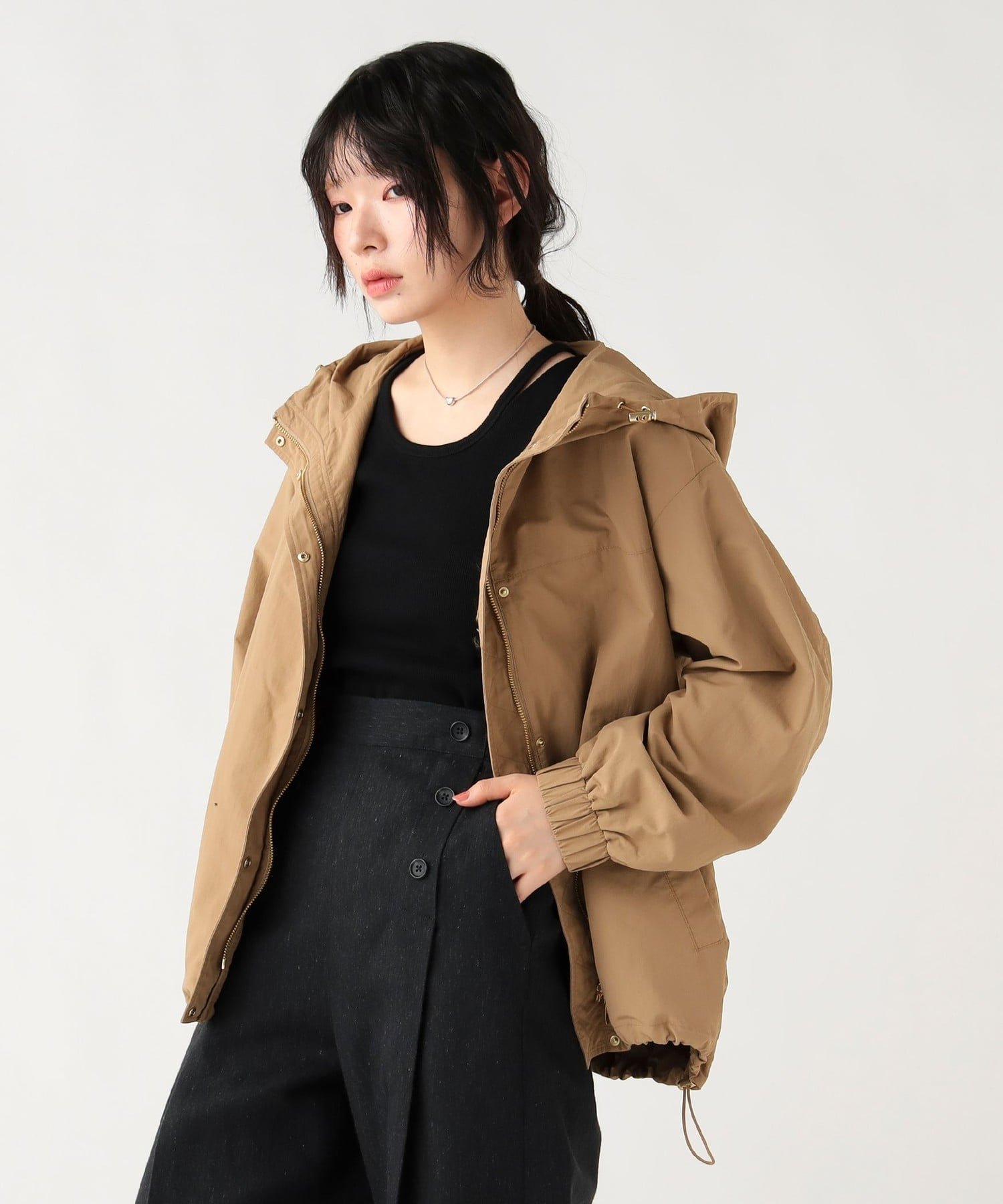 【ビームス ハート/BEAMS HEART】の【洗濯可】フーディー ライト ブルゾン 26SS レディース ライトアウター 春アウター インテリア・キッズ・メンズ・レディースファッション・服の通販 founy(ファニー) 　ファッション　Fashion　レディースファッション　Fashion for Women　アウター　Coat / Outerwear Collection　ブルゾンジャケット・スポーティアウター　Blouson Jackets　春　Spring　シンプル　Simple, Minimal　ダブル　Double, Double-Breasted　ドローコード　Drawcord, Drawstring Cord　バランス　Balance, Style Balance　ブルゾン　Blouson, Bomber Jacket　ベーシック　Basic, Essential　ポンチョ　Poncho, Cape Style　ミドル　Middle Length, Mid Height　ロング　Long, Long-Length　おすすめ　Recommended / Our Picks　2026年　2026　BEIGE|ID: prp329100004875343 ipo3291000000036364381