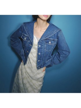【リリーブラウン/Lily Brown】のセーラーデニムジャケット 人気、トレンドファッション・服の通販 founy(ファニー) ファッション Fashion レディースファッション Fashion for Women アウター Coat / Outerwear Collection レディースジャケット・軽アウター Jackets デニムジャケット / カジュアルアウター Denim Jackets ジャケット Jacket, Outerwear スマート Smart, Elegant セットアップ Set-Up, Coordinated Outfit デニム Denim, Jeans Material パターン Pattern, Design Print フラワー Flower, Floral ベーシック Basic, Essential ボトム Bottoms, Lower Wear |ID:prp329100004875362