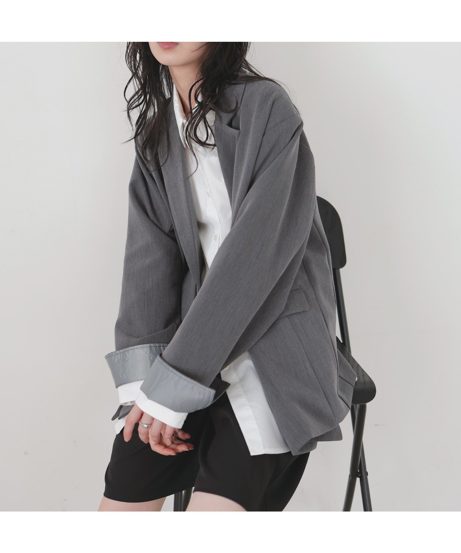 【リアン/Lian】のレイヤードデザインテーラードジャケット インテリア・キッズ・メンズ・レディースファッション・服の通販 founy(ファニー) 　ファッション　Fashion　レディースファッション　Fashion for Women　アウター　Coat / Outerwear Collection　レディースジャケット・軽アウター　Jackets　テーラードジャケット / 通勤・きれいめスタイル　Tailored Jackets & Blazers　チャコールグレー|ID: prp329100004875378 ipo3291000000036364609