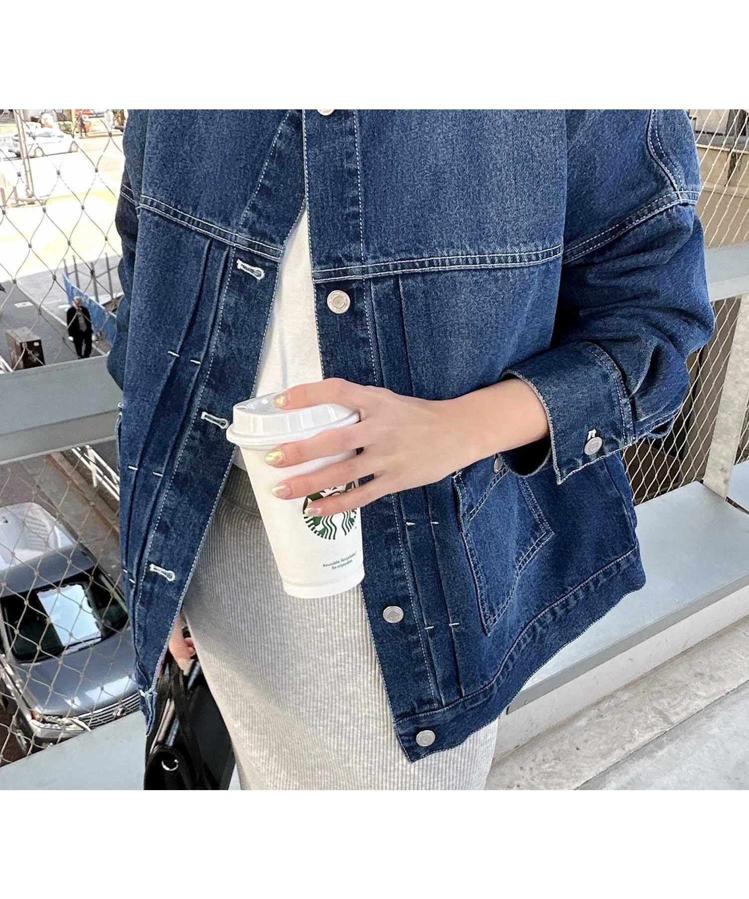 【アンドミー/andme】のオーバーサイズ ノーカラー ツイル デニム ジャケット インテリア・キッズ・メンズ・レディースファッション・服の通販 founy(ファニー) 　ファッション　Fashion　レディースファッション　Fashion for Women　アウター　Coat / Outerwear Collection　レディースジャケット・軽アウター　Jackets　デニムジャケット / カジュアルアウター　Denim Jackets　インナー　Innerwear　ケミカル　Chemical, Chemical Wash　ショルダー　Shoulder, Shoulder Strap　ジャケット　Jacket, Outerwear　スニーカー　Sneakers, Trainers　ツイル　Twist, Twisted Detail　デニム　Denim, Jeans Material　トレンド　Trend, Trending Now　ドロップ　Drop Shoulder, Dropped Style　フェミニン　Feminine, Girly　ベーシック　Basic, Essential　ルーズ　Loose, Oversized　ロング　Long, Long-Length　インディゴ|ID: prp329100004875398 ipo3291000000036364749