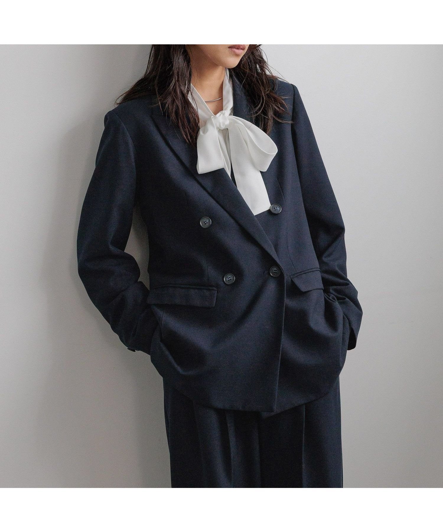 【ローリーズファーム/LOWRYS FARM】のdaymeダブルジャケット インテリア・キッズ・メンズ・レディースファッション・服の通販 founy(ファニー) 　ファッション　Fashion　レディースファッション　Fashion for Women　アウター　Coat / Outerwear Collection　レディースジャケット・軽アウター　Jackets　おすすめ　Recommended / Our Picks　ジャケット　Jacket, Outerwear　セットアップ　Set-Up, Coordinated Outfit　ダブル　Double, Double-Breasted　フェミニン　Feminine, Girly　マニッシュ　Mannish, Boyish　レース　Lace, Lace Fabric　ワイド　Wide, Wide Fit　ネイビー|ID: prp329100004875405 ipo3291000000036364790