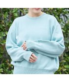 【コーエン/COEN】の【選べる6色展開 / スプリングカラー】袖刺繍 スウェットライクハイゲージニット LT.BLUE|ID: prp329100004875418 ipo3291000000036364887