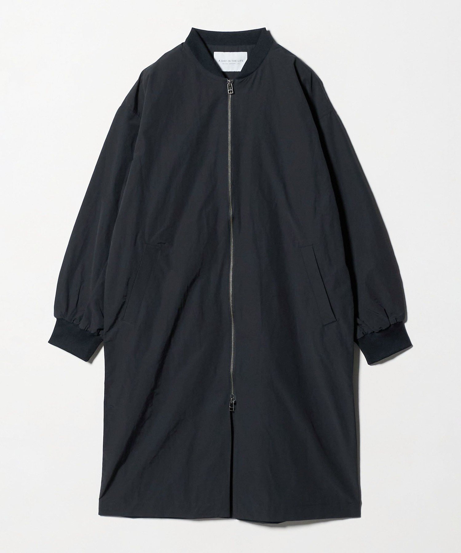 【ユナイテッドアローズ/UNITED ARROWS】のロングブルゾン A DAY IN THE LIFE インテリア・キッズ・メンズ・レディースファッション・服の通販 founy(ファニー) 　ファッション　Fashion　レディースファッション　Fashion for Women　アウター　Coat / Outerwear Collection　ブルゾンジャケット・スポーティアウター　Blouson Jackets　グログラン　Grosgrain, Grosgrain Ribbon　シンプル　Simple, Minimal　デニム　Denim, Jeans Material　トレンド　Trend, Trending Now　定番　Standard, Basic Item　バランス　Balance, Style Balance　フェミニン　Feminine, Girly　フロント　Front, Front Design　ブルゾン　Blouson, Bomber Jacket　プリーツ　Pleats, Pleated　ロング　Long, Long-Length　アウトレット　Outlet / Clearance　おすすめ　Recommended / Our Picks　ビジネス 仕事 通勤　Business / Work / Commuting　NAVY|ID: prp329100004875453 ipo3291000000036365132