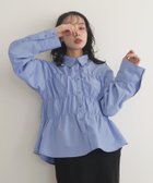 【リアン/Lian】のシャーリングビスチェデザインシャツ 人気、トレンドファッション・服の通販 founy(ファニー) ファッション Fashion レディースファッション Fashion for Women トップス・カットソー Cut & Sew Tops シャツ・ブラウス・オフィスカジュアル Elegant Blouses & Button-Ups ビスチェ Bustiers & Corset Tops / Layered Bustier Style 2026年 2026 イエロー Yellow ストライプ Stripe, Striped Pattern thumbnail ブルー|ID: prp329100004875481 ipo3291000000036365305