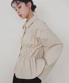 【リアン/Lian】のシャーリングビスチェデザインシャツ 人気、トレンドファッション・服の通販 founy(ファニー) ファッション Fashion レディースファッション Fashion for Women トップス・カットソー Cut & Sew Tops シャツ・ブラウス・オフィスカジュアル Elegant Blouses & Button-Ups ビスチェ Bustiers & Corset Tops / Layered Bustier Style 2026年 2026 イエロー Yellow ストライプ Stripe, Striped Pattern thumbnail ベージュストライプ|ID: prp329100004875481 ipo3291000000036365310