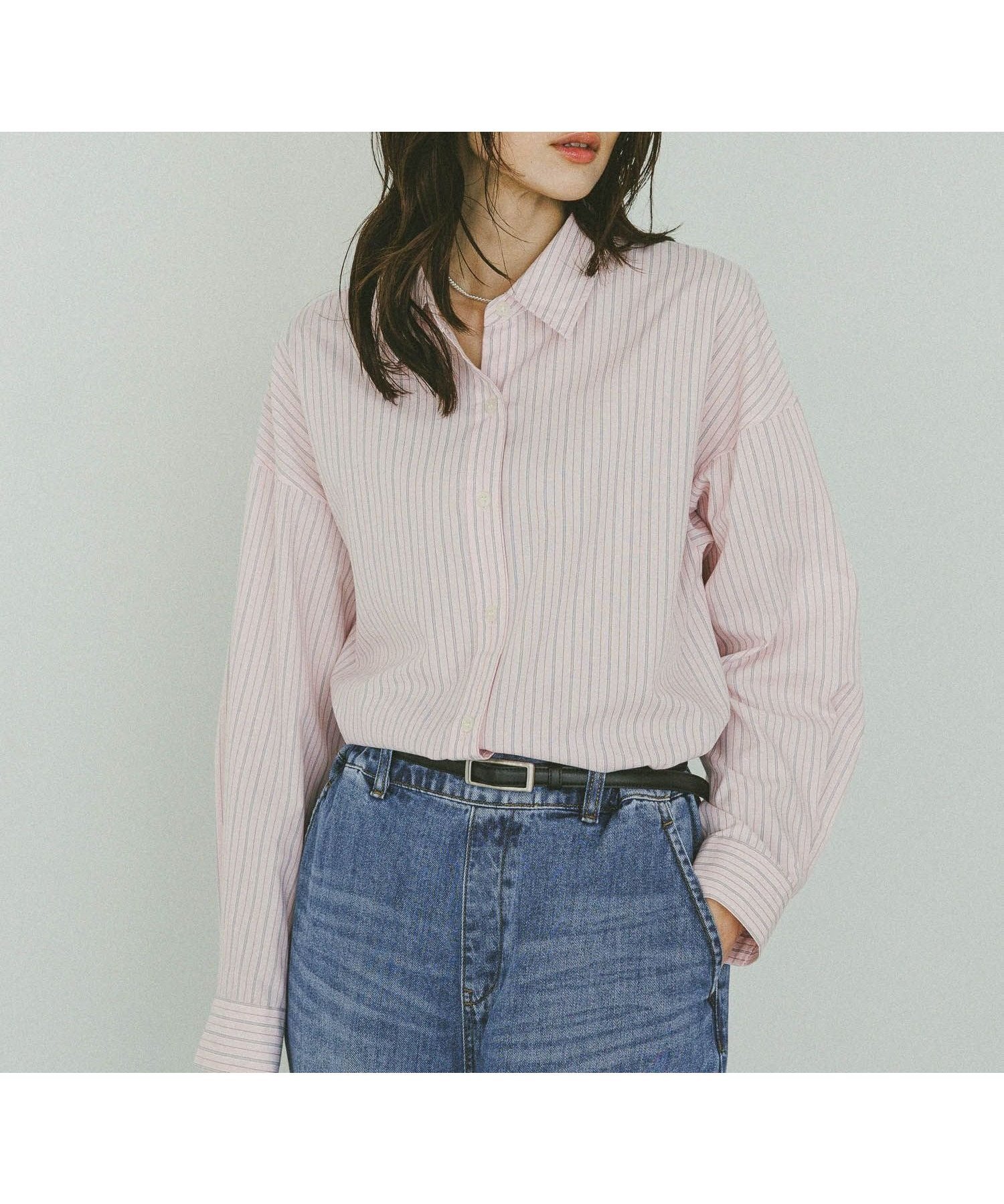 【グローバルワーク/GLOBAL WORK】の365日マイスタイルシャツ/571317 インテリア・キッズ・メンズ・レディースファッション・服の通販 founy(ファニー) 　ファッション　Fashion　レディースファッション　Fashion for Women　トップス・カットソー　Cut & Sew Tops　シャツ・ブラウス・オフィスカジュアル　Elegant Blouses & Button-Ups　おすすめ　Recommended / Our Picks　オケージョン　Occasion Wear　セレモニー　Ceremony　ベーシック　Basic, Essential　ボトム　Bottoms, Lower Wear　ワイド　Wide, Wide Fit　ビジネス 仕事 通勤　Business / Work / Commuting　羽織　Haori, Light Jacket　ピンクストライプ20|ID: prp329100004875500 ipo3291000000036365451