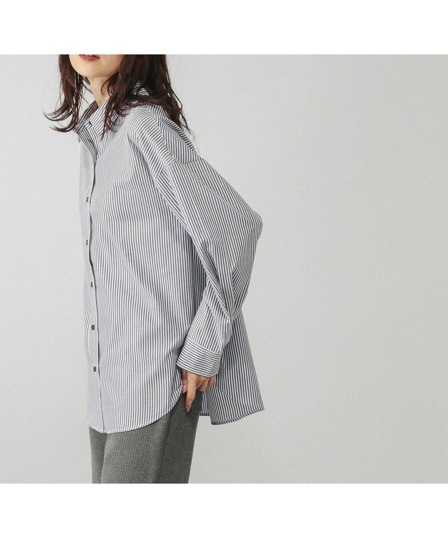 【グローバルワーク/GLOBAL WORK】の365日マイスタイルシャツ/571317 インテリア・キッズ・メンズ・レディースファッション・服の通販 founy(ファニー) 　ファッション　Fashion　レディースファッション　Fashion for Women　トップス・カットソー　Cut & Sew Tops　シャツ・ブラウス・オフィスカジュアル　Elegant Blouses & Button-Ups　おすすめ　Recommended / Our Picks　オケージョン　Occasion Wear　セレモニー　Ceremony　ベーシック　Basic, Essential　ボトム　Bottoms, Lower Wear　ワイド　Wide, Wide Fit　ビジネス 仕事 通勤　Business / Work / Commuting　羽織　Haori, Light Jacket　WEB限定/ネイビーストライプ80|ID: prp329100004875500 ipo3291000000036365458