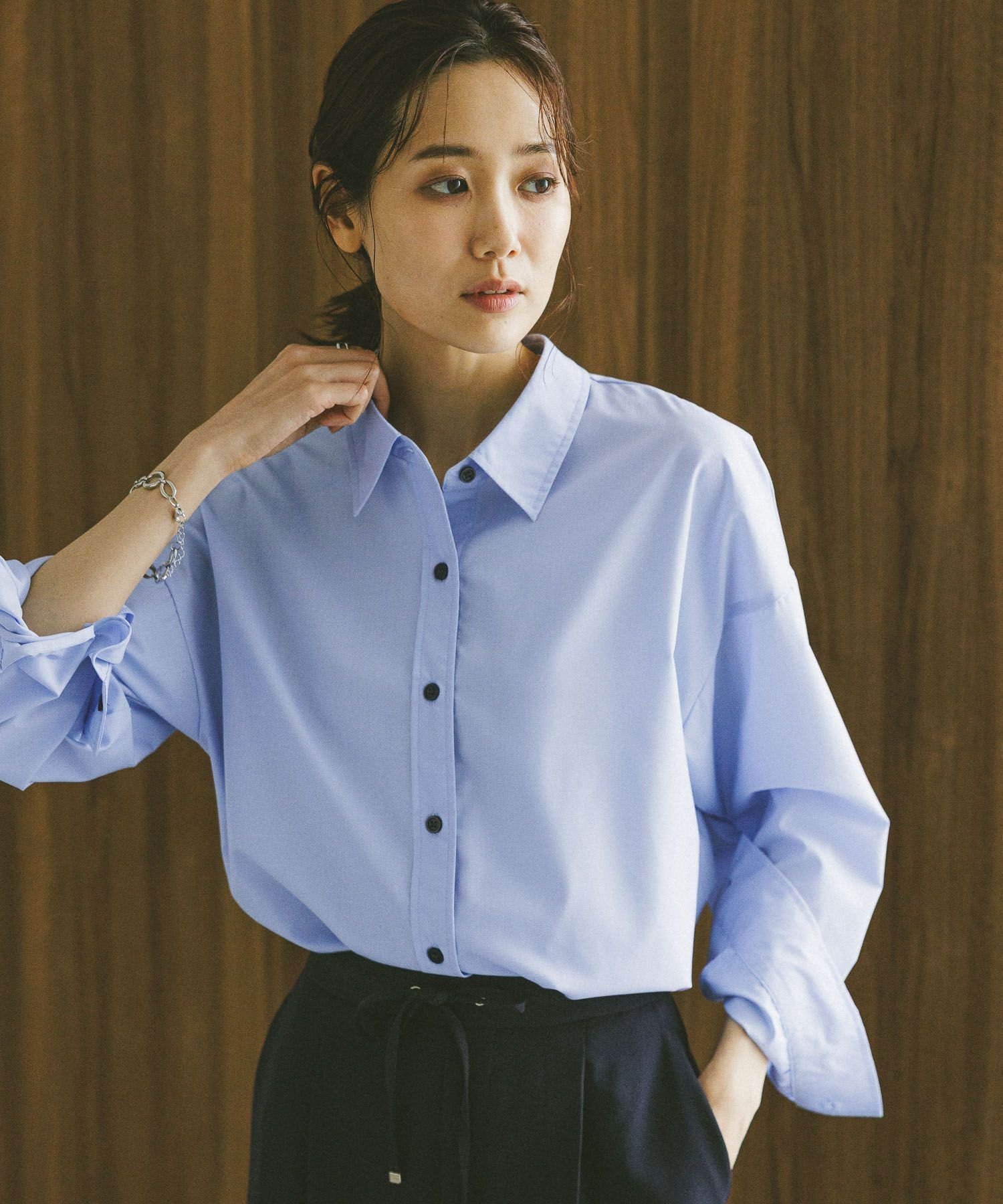 【グローバルワーク/GLOBAL WORK】の365日マイスタイルシャツ/571317 インテリア・キッズ・メンズ・レディースファッション・服の通販 founy(ファニー) 　ファッション　Fashion　レディースファッション　Fashion for Women　トップス・カットソー　Cut & Sew Tops　シャツ・ブラウス・オフィスカジュアル　Elegant Blouses & Button-Ups　おすすめ　Recommended / Our Picks　オケージョン　Occasion Wear　セレモニー　Ceremony　ベーシック　Basic, Essential　ボトム　Bottoms, Lower Wear　ワイド　Wide, Wide Fit　ビジネス 仕事 通勤　Business / Work / Commuting　羽織　Haori, Light Jacket　サックス82|ID: prp329100004875500 ipo3291000000036365460