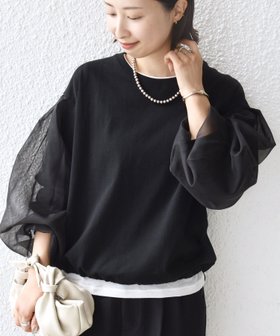 【シップス フォー ウィメン/SHIPS】の【WEB限定】 手洗い可能 シアー コンビ 裾 ドロスト プルオーバー 人気、トレンドファッション・服の通販 founy(ファニー) ファッション Fashion レディースファッション Fashion for Women トップス・カットソー Cut & Sew Tops カジュアルプルオーバー・ニットトップス Pullovers & Knit Tops / Casual Pullovers オーガンジー Organza Fabric カットソー Cut and Sewn Top コンビ Combo, Combination Style シアー Sheer, See-Through シフォン Chiffon, Lightweight Fabric フェミニン Feminine, Girly ポケット Pocket, Pocket Detail ワイド Wide, Wide Fit 2026年 2026 |ID:prp329100004875521