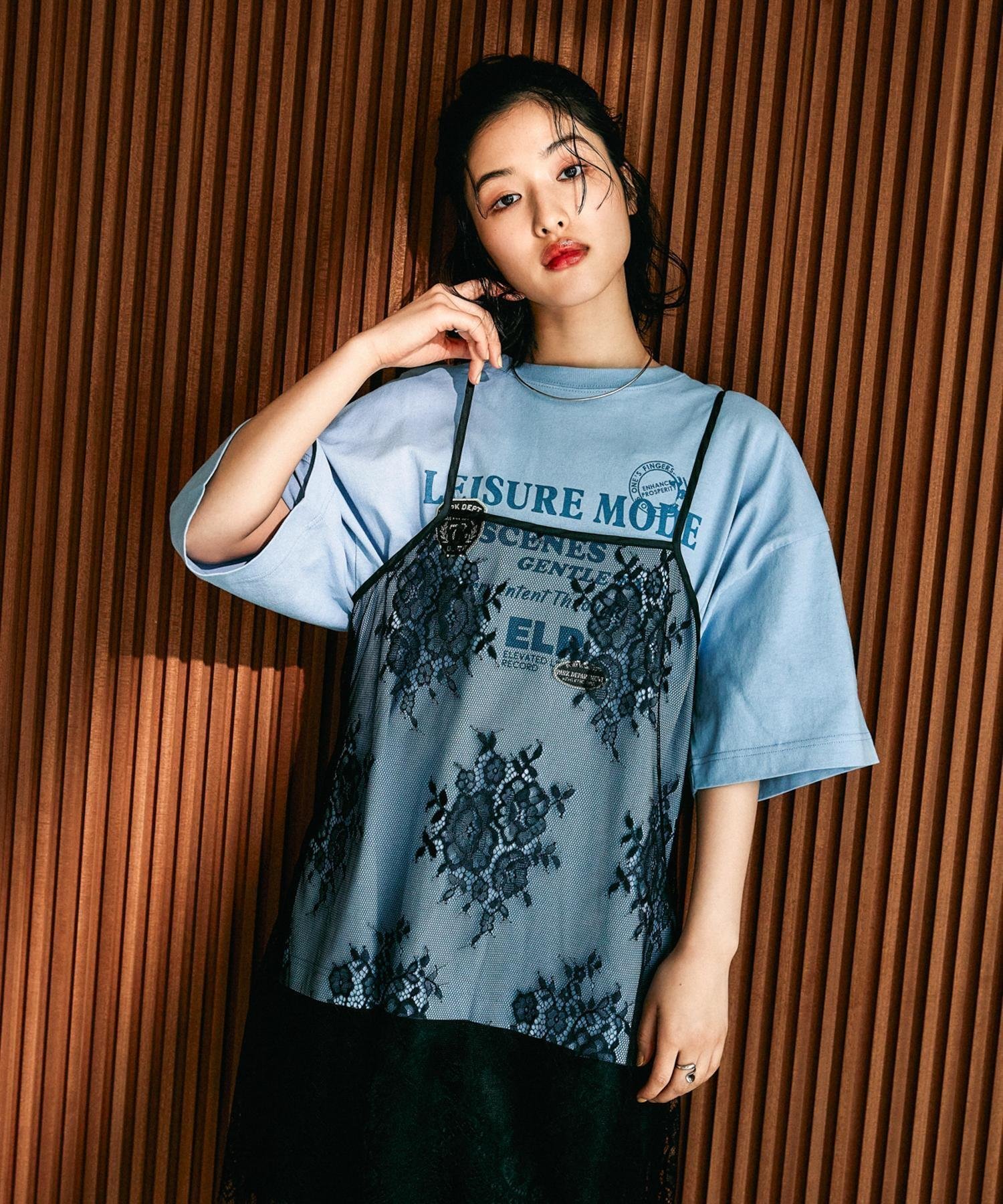 【レプシィム ローリーズファーム/LEPSIM LOWRYS FARM】のレースレイヤードキャミチュニック 人気、トレンドファッション・服の通販 founy(ファニー) 　ファッション　Fashion　レディースファッション　Fashion for Women　トップス・カットソー　Cut & Sew Tops　キャミソール&ノースリーブ　Camisoles & Sleeveless Tops　おすすめ　Recommended / Our Picks　ジャケット　Jacket, Outerwear　スカラップ　Scallop, Scalloped Edge　チュニック　Tunic, Long Top　トレンド　Trend, Trending Now　バランス　Balance, Style Balance　ブルゾン　Blouson, Bomber Jacket　ラップ　Wrap, Wrap Design　レース　Lace, Lace Fabric　今季　This Season, Current Season　春　Spring　 other-1|ID: prp329100004875605 ipo3291000000036366193