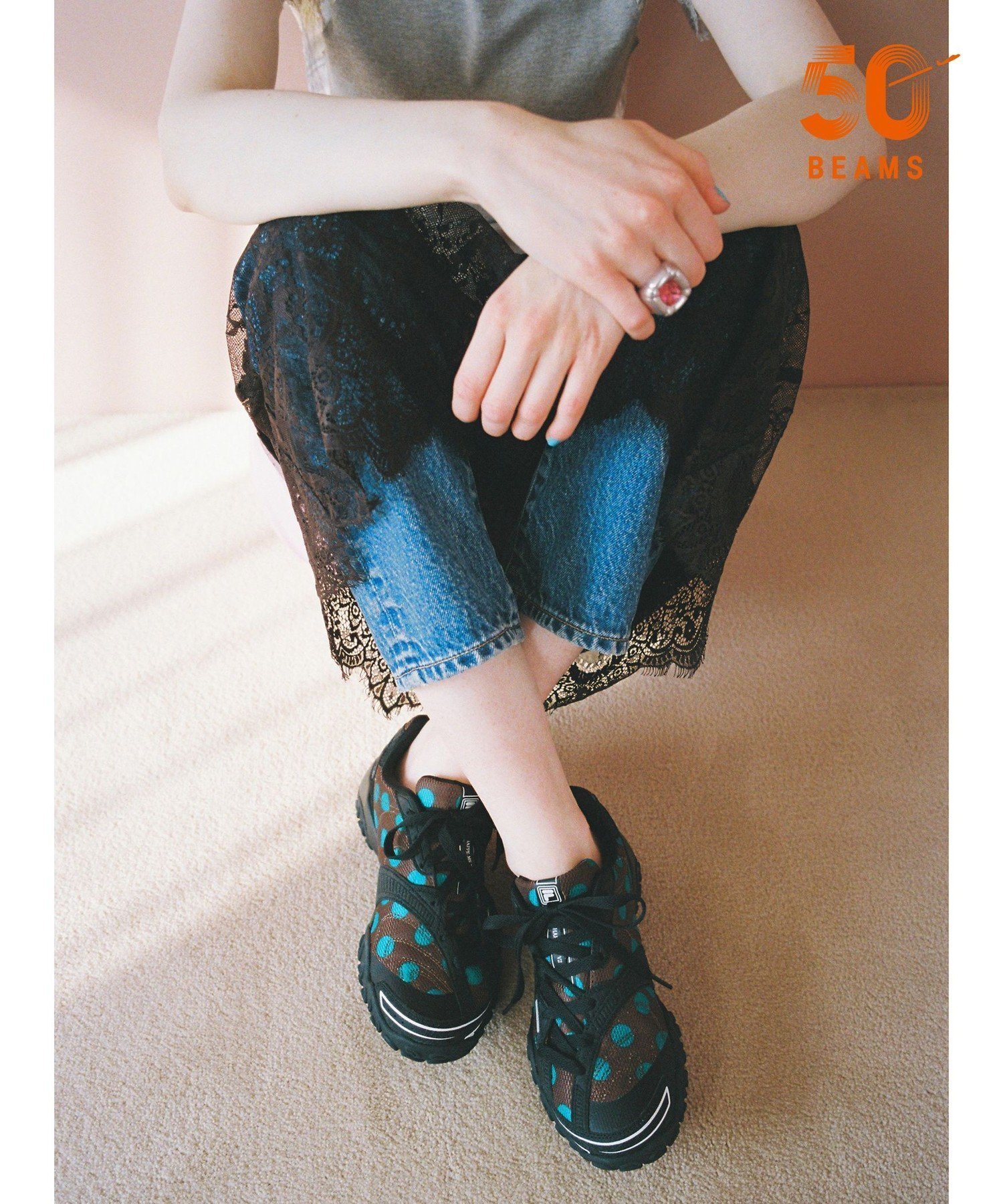 【ビームス ウイメン/BEAMS】の【別注】FILA / ECHAPPE MS V2 26SS 50周年 インテリア・キッズ・メンズ・レディースファッション・服の通販 founy(ファニー) 　ファッション　Fashion　レディースファッション　Fashion for Women　イタリア　Italy　インソール　Shoe Insole　カーゴパンツ　Cargo Pants, Utility Pants　シンプル　Simple, Minimal　スニーカー　Sneakers, Trainers　スポーツ　Sports, Activewear　デニム　Denim, Jeans Material　ドット　Polka Dot, Dot Pattern　人気　Popular, Best Seller　別注　Limited Edition, Custom Order　レース　Lace, Lace Fabric　おすすめ　Recommended / Our Picks　2026年　2026　BLK/GRN|ID: prp329100004875761 ipo3291000000036367231