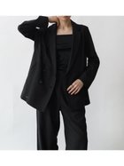 【ラシュッド/LASUD】のウールライクテーラードライトジャケット 人気、トレンドファッション・服の通販 founy(ファニー) ファッション Fashion レディースファッション Fashion for Women アウター Coat / Outerwear Collection レディースジャケット・軽アウター Jackets クラシック Classic, Timeless Style ジャケット Jacket, Outerwear ダブル Double, Double-Breasted リラックス Relax, Relaxed Fit エレガント 上品 Elegant thumbnail ブラック|ID: prp329100004875802 ipo3291000000036367494