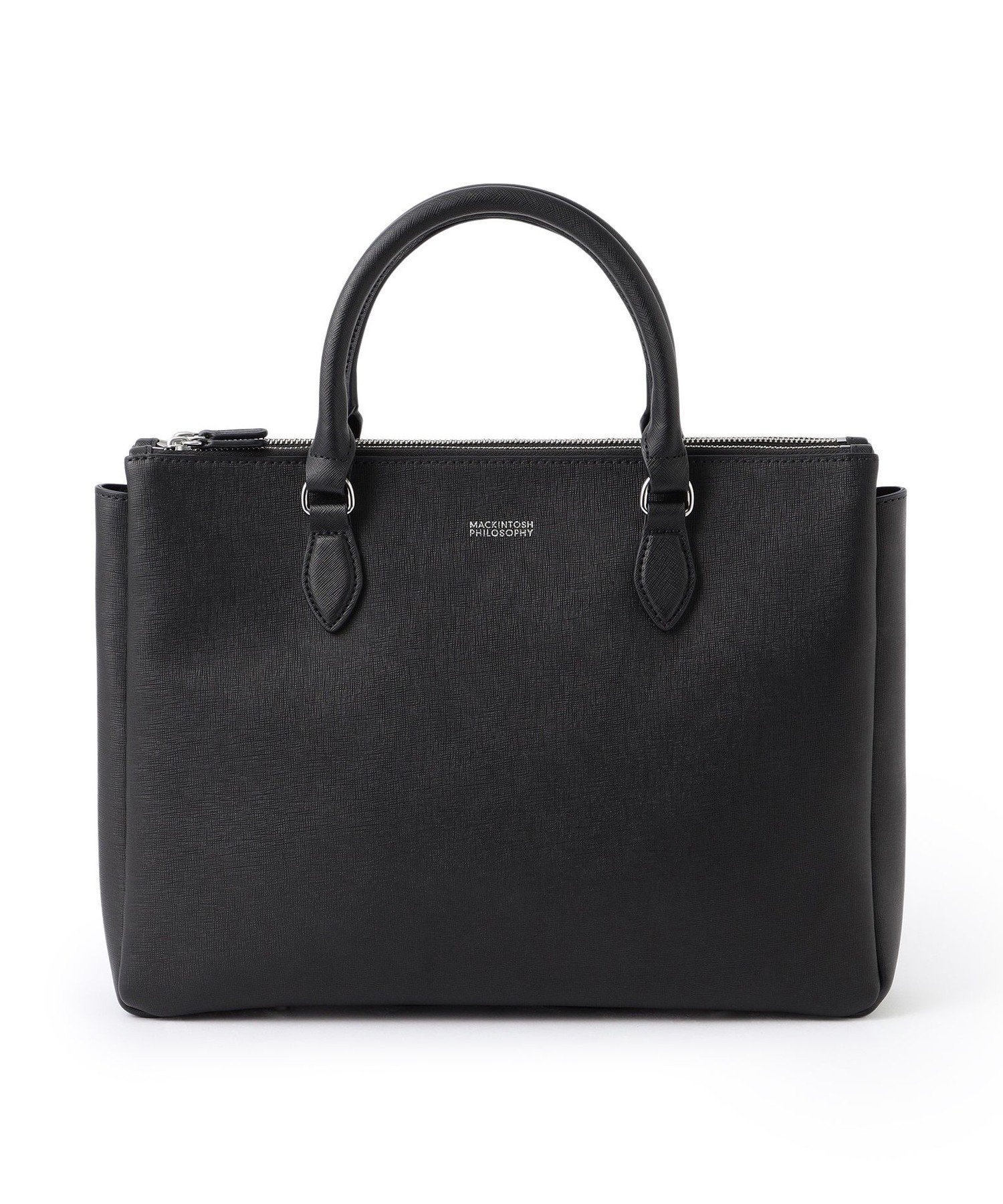 【マッキントッシュ フィロソフィー/MACKINTOSH PHILOSOPHY / MEN】のサフィアーノレザー ブリーフトート インテリア・キッズ・メンズ・レディースファッション・服の通販 founy(ファニー) 　ファッション　Fashion　メンズファッション　Fashion for Men　シルバー　Silver, Metallic Silver　フロント　Front, Front Design　プリント　Print, Printed Pattern　ポケット　Pocket, Pocket Detail　マグネット　Magnet, Magnetic Closure　ライニング　Inner Lining, Inner Fabric, Lined　ブラック|ID: prp329100004875807 ipo3291000000036367533