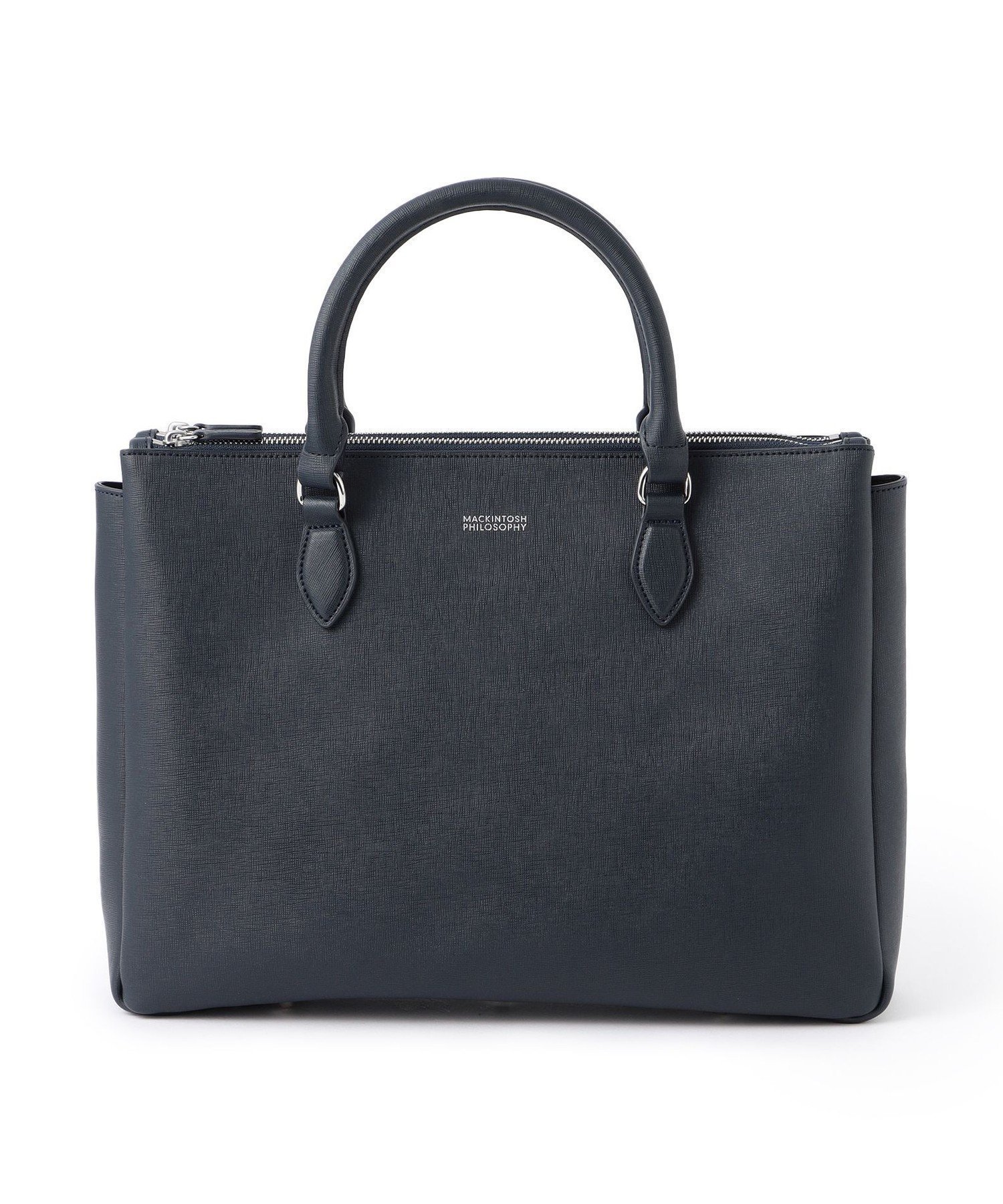 【マッキントッシュ フィロソフィー/MACKINTOSH PHILOSOPHY / MEN】のサフィアーノレザー ブリーフトート インテリア・キッズ・メンズ・レディースファッション・服の通販 founy(ファニー) 　ファッション　Fashion　メンズファッション　Fashion for Men　シルバー　Silver, Metallic Silver　フロント　Front, Front Design　プリント　Print, Printed Pattern　ポケット　Pocket, Pocket Detail　マグネット　Magnet, Magnetic Closure　ライニング　Inner Lining, Inner Fabric, Lined　ネイビー|ID: prp329100004875807 ipo3291000000036367535