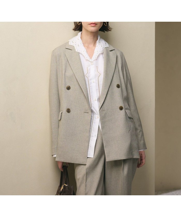【ビューティ&ユース ユナイテッドアローズ/BEAUTY&YOUTH / UNITED ARROWS】のリネンライク ダブルジャケット インテリア・キッズ・メンズ・レディースファッション・服の通販 founy(ファニー) https://founy.com/ ファッション Fashion レディースファッション Fashion for Women アウター Coat / Outerwear Collection レディースジャケット・軽アウター Jackets コンパクト Compact, Small Size ジャケット Jacket, Outerwear セットアップ Set-Up, Coordinated Outfit ダブル Double, Double-Breasted ツイード Twill, Twill Weave デニム Denim, Jeans Material 定番 Standard, Basic Item 人気 Popular, Best Seller バランス Balance, Style Balance ボトム Bottoms, Lower Wear おすすめ Recommended / Our Picks エレガント 上品 Elegant セレモニー Ceremony |ID: prp329100004875844 ipo3291000000036889908