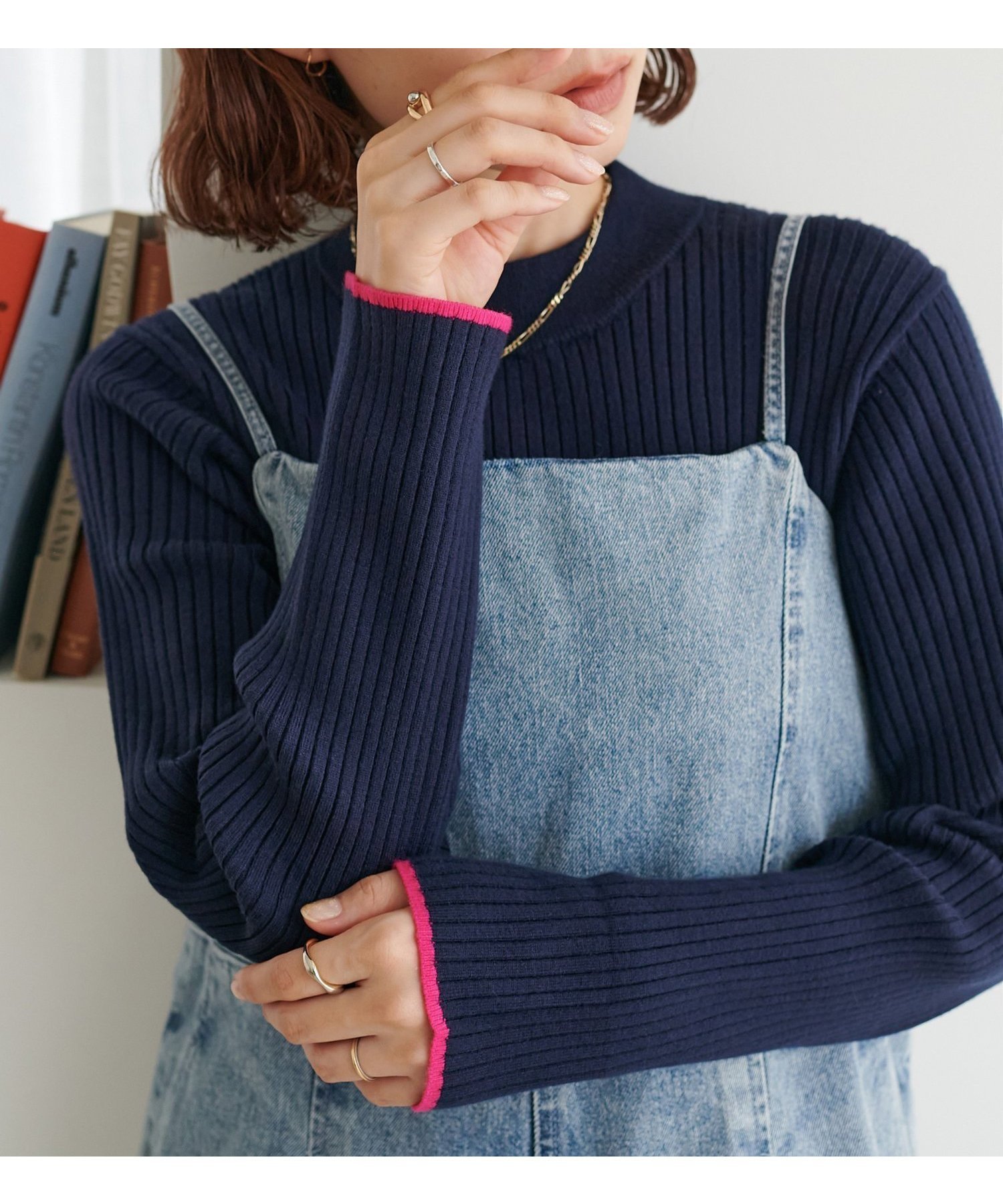 【ディスコート/Discoat】の【リピーター続出/26色展開】モチモチリブパイピングハイネック《WEB限定》 インテリア・キッズ・メンズ・レディースファッション・服の通販 founy(ファニー) 　ファッション　Fashion　レディースファッション　Fashion for Women　シンプル　Simple, Minimal　フィット　Fit, Slim Fit　インディゴブルー|ID: prp329100004875873 ipo3291000000036367969