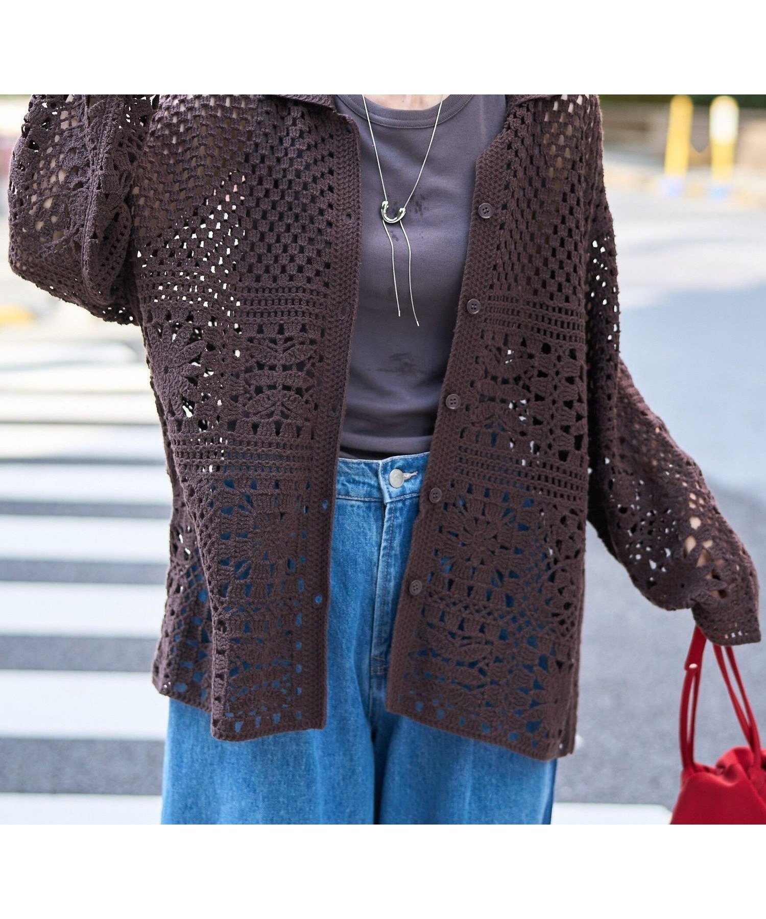 【コーエン/COEN】のクロシェ襟付きニットカーディガン【YouTube紹介アイテム】 人気、トレンドファッション・服の通販 founy(ファニー) 　ファッション　Fashion　レディースファッション　Fashion for Women　トップス・カットソー　Cut & Sew Tops　ニット　Knit Tops & Sweaters　カーディガン・羽織り　Layered Style Cardigans　アクリル　Acrylic Material　秋　Autumn　カーディガン　Cardigan, Knitwear　クロシェ　Crochet, Knitted Lace　タンク　Tank Top, Sleeveless Top　ドッキング　Docking, Mixed Material　おすすめ　Recommended / Our Picks　 other-1|ID: prp329100004875912 ipo3291000000036368237