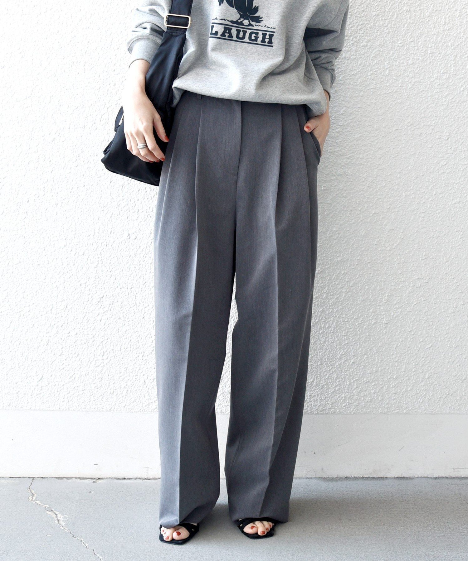 【シップス フォー ウィメン/SHIPS】のSHIPS any 手洗い可能 2タック ワイド パンツ インテリア・キッズ・メンズ・レディースファッション・服の通販 founy(ファニー) 　ファッション　Fashion　レディースファッション　Fashion for Women　パンツ　Pants & Trousers　洗える　Machine Washable　ストレート　Straight, Straight Cut　ドレープ　Drape, Draping Fabric　バランス　Balance, Style Balance　ポケット　Pocket, Pocket Detail　マニッシュ　Mannish, Boyish　ワイド　Wide, Wide Fit　2026年　2026　チャコールグレー|ID: prp329100004875962 ipo3291000000036368600