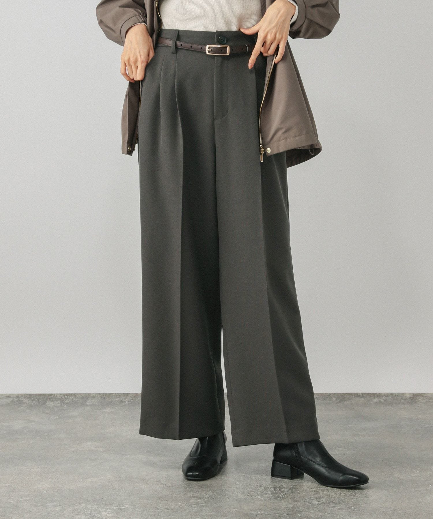 【グローバルワーク/GLOBAL WORK】のお手入れラクラクセットアップ/ワイドパンツ/611216 インテリア・キッズ・メンズ・レディースファッション・服の通販 founy(ファニー) 　ファッション　Fashion　レディースファッション　Fashion for Women　セットアップ　Matching Sets　レディースパンツ・ボトムス　Pants & Trousers / Bottoms　インナー　Innerwear　春　Spring　ジャケット　Jacket, Outerwear　ストレッチ　Stretch, Stretchy Fabric　セットアップ　Set-Up, Coordinated Outfit　センター　Center, Center Line　トレンド　Trend, Trending Now　フロント　Front, Front Design　ワイド　Wide, Wide Fit　おすすめ　Recommended / Our Picks　セレモニー　Ceremony　ビジネス 仕事 通勤　Business / Work / Commuting　チャコールグレー18|ID: prp329100004875974 ipo3291000000036368678