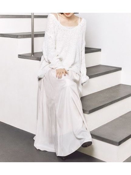 【スナイデル/SNIDEL】のスラブニットセットワンピース 人気、トレンドファッション・服の通販 founy(ファニー) 　ファッション　Fashion　レディースファッション　Fashion for Women　ワンピース　Dresses　イエロー　Yellow　ウェーブ　Wavy Pattern　エレガント 上品　Elegant　春　Spring　キャミソール　Camisole, Spaghetti Strap Top　今季　This Season, Current Season　シンプル　Simple, Minimal　ストレート　Straight, Straight Cut　スマート　Smart, Elegant　ラベンダー　Lavender　リボン　Ribbon, Bow　ロング　Long, Long-Length　おすすめ　Recommended / Our Picks　 other-1|ID: prp329100004876017 ipo3291000000036368933