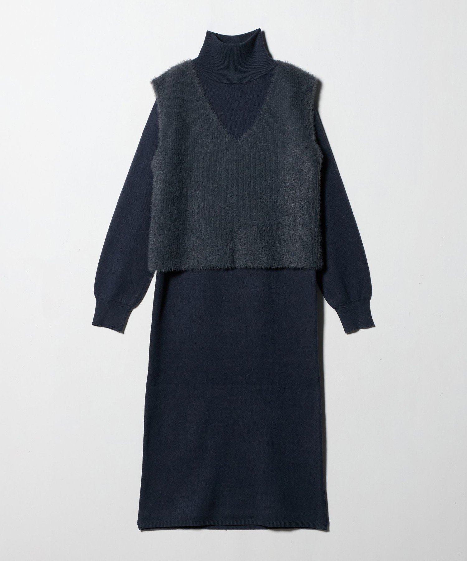 【ユナイテッドアローズ/UNITED ARROWS】のフェザーベスト+ハイネックワンピース A DAY IN THE LIFE インテリア・キッズ・メンズ・レディースファッション・服の通販 founy(ファニー) ファッション Fashion レディースファッション Fashion for Women アウター Coat / Outerwear Collection 畦 Ribbed Knit トレンド Trend, Trending Now ネックレス Necklace, Pendant Necklace ハイネック High Neck, Mock Neck バランス Balance, Style Balance フェザー Feather, Feather Detail フェザーヤーン Feather Yarn, Fluffy Yarn ベスト Vest, Waistcoat ロング Long, Long-Length アウトレット Outlet / Clearance ビジネス 仕事 通勤 Business / Work / Commuting DK.GRAY|ID: prp329100004876052 ipo3291000000036369166