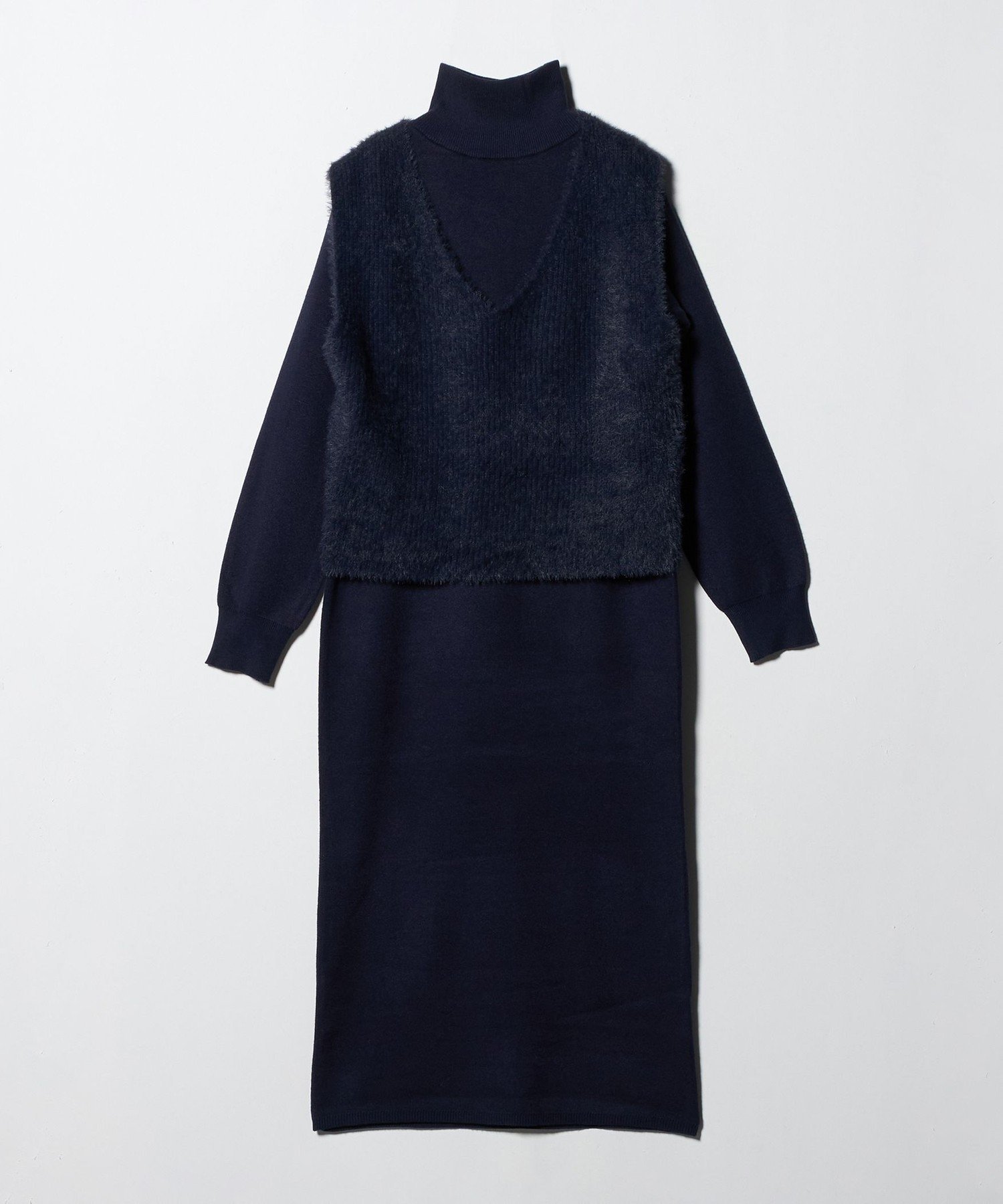 【ユナイテッドアローズ/UNITED ARROWS】のフェザーベスト+ハイネックワンピース A DAY IN THE LIFE インテリア・キッズ・メンズ・レディースファッション・服の通販 founy(ファニー) ファッション Fashion レディースファッション Fashion for Women アウター Coat / Outerwear Collection 畦 Ribbed Knit トレンド Trend, Trending Now ネックレス Necklace, Pendant Necklace ハイネック High Neck, Mock Neck バランス Balance, Style Balance フェザー Feather, Feather Detail フェザーヤーン Feather Yarn, Fluffy Yarn ベスト Vest, Waistcoat ロング Long, Long-Length アウトレット Outlet / Clearance ビジネス 仕事 通勤 Business / Work / Commuting NAVY|ID: prp329100004876052 ipo3291000000036369167