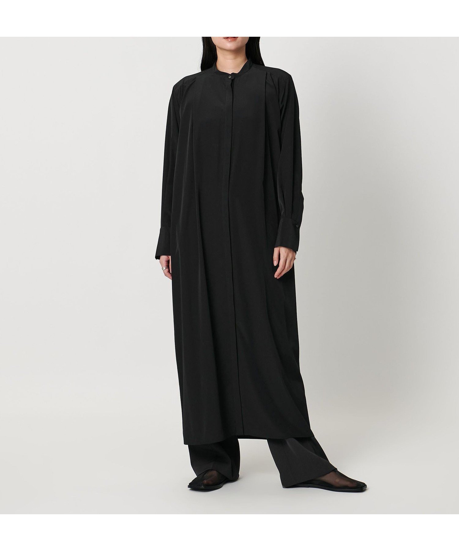 【ユナイテッドアローズ/UNITED ARROWS】のMARW UNITED ARROWS ドレープ バンドカラー シャツ ワンピース インテリア・キッズ・メンズ・レディースファッション・服の通販 founy(ファニー) ファッション Fashion レディースファッション Fashion for Women ワンピース Dresses シャツワンピース / 1枚で着映えコーデ Shirt Dresses ドレープ Drape, Draping Fabric 人気 Popular, Best Seller ポケット Pocket, Pocket Detail ビジネス 仕事 通勤 Business / Work / Commuting BLACK|ID: prp329100004876137 ipo3291000000036369620