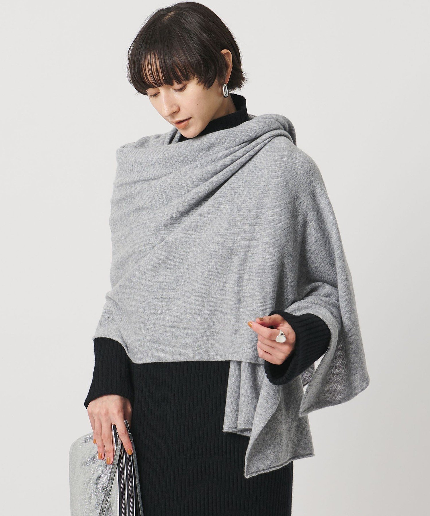 【ユナイテッドアローズ/UNITED ARROWS】のカシミヤ ニット ストール インテリア・キッズ・メンズ・レディースファッション・服の通販 founy(ファニー) 　ファッション　Fashion　レディースファッション　Fashion for Women　おすすめ　Recommended / Our Picks　エアリー　Airy Texture　カーディガン　Cardigan, Knitwear　ギフト プレゼント　Gift / Present　ストール　Stole, Wrap　MD.GRAY|ID: prp329100004876160 ipo3291000000036369759