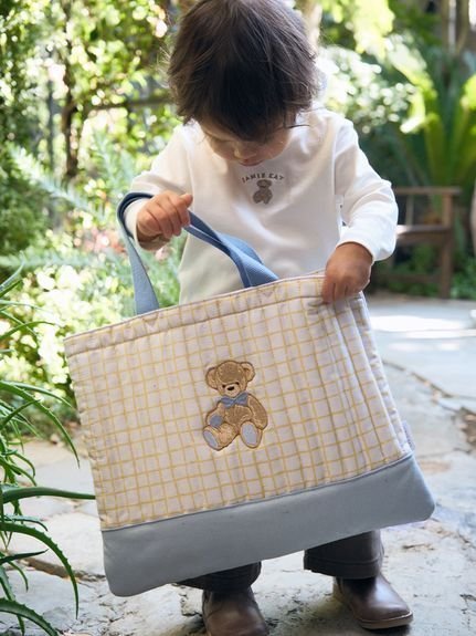 【ジェイミー ケイ/JAMIE KAY】の【ONLINE限定カラーあり】JKベア レッスンバッグ インテリア・キッズ・メンズ・レディースファッション・服の通販 founy(ファニー) 　ファッション　Fashion　レディースファッション　Fashion for Women　バッグ　Bags　シューズ　Shoes, Footwear　スマート　Smart, Elegant　チェック　Check, Plaid, Tartan　定番　Standard, Basic Item　ポケット　Pocket, Pocket Detail　無地　Plain, Solid Color　BLU[086]|ID: prp329100004877095 ipo3291000000036379869