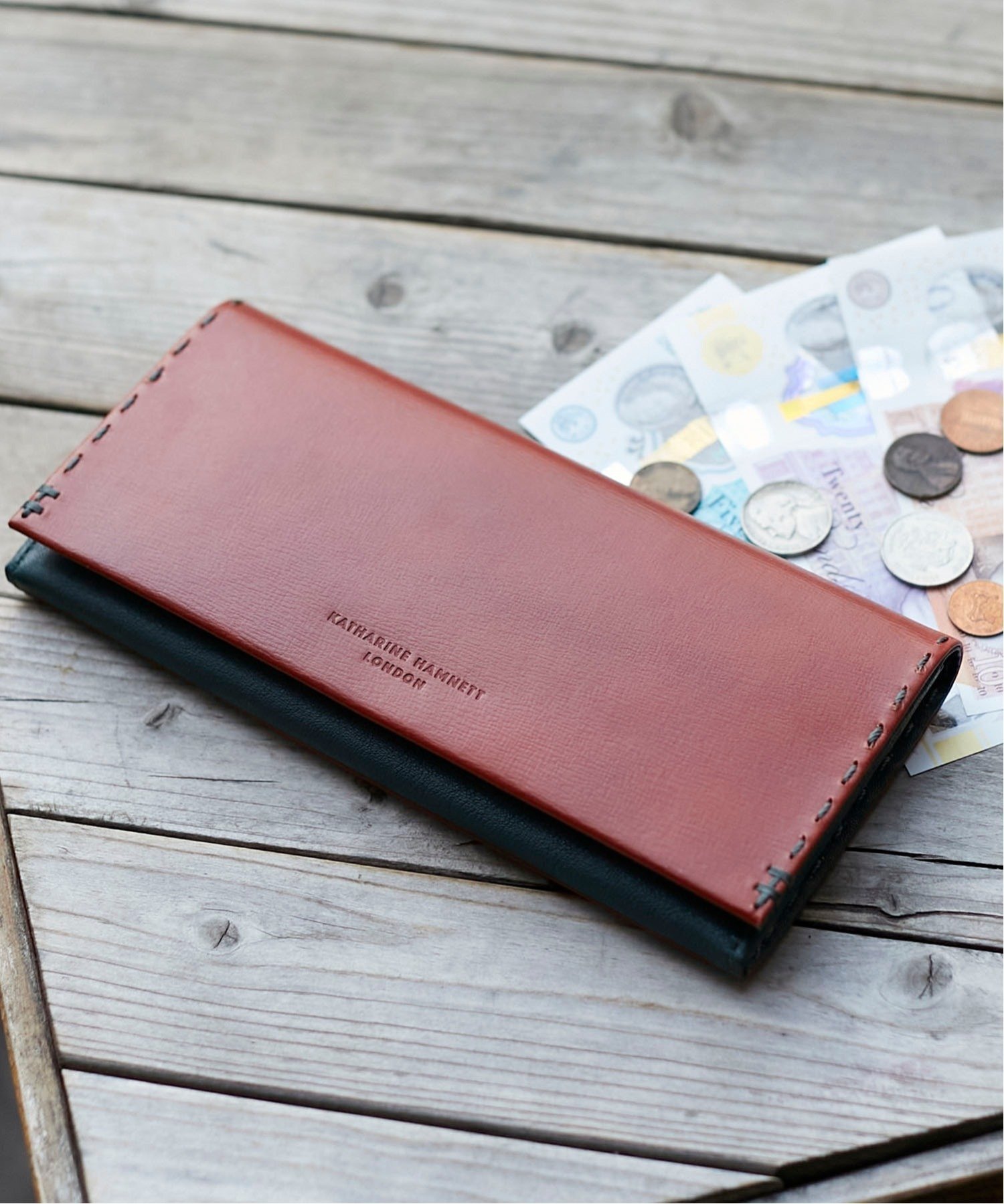 【その他のブランド/Other】のKATHARINE HAMNETT LONDON/フラップ ロングウォレット インテリア・キッズ・メンズ・レディースファッション・服の通販 founy(ファニー) 　ファッション　Fashion　レディースファッション　Fashion for Women　おすすめ　Recommended / Our Picks　イエロー　Yellow　ジップ　Zip, Zipper　スマート　Smart, Elegant　フラップ　Flap, Flap Pocket　ポケット　Pocket, Pocket Detail　財布　Wallet, Purse　BRN|ID: prp329100004877110 ipo3291000000036379971