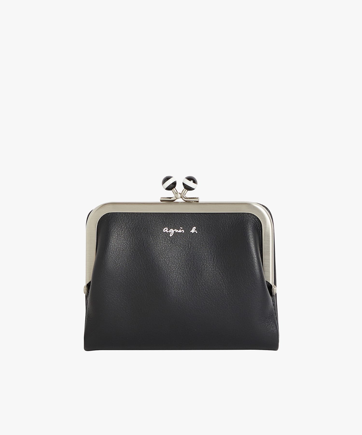 【アニエスベー ファム/agnes b. FEMME】のレザー がま口 ミニ ウォレット Irene PAW07-06 インテリア・キッズ・メンズ・レディースファッション・服の通販 founy(ファニー) 　ファッション　Fashion　レディースファッション　Fashion for Women　ウォレット　Wallet　コンパクト　Compact, Small Size　ボーダー　Border, Stripe　ポケット　Pocket, Pocket Detail　財布　Wallet, Purse　ブラック|ID: prp329100004877128 ipo3291000000036380101