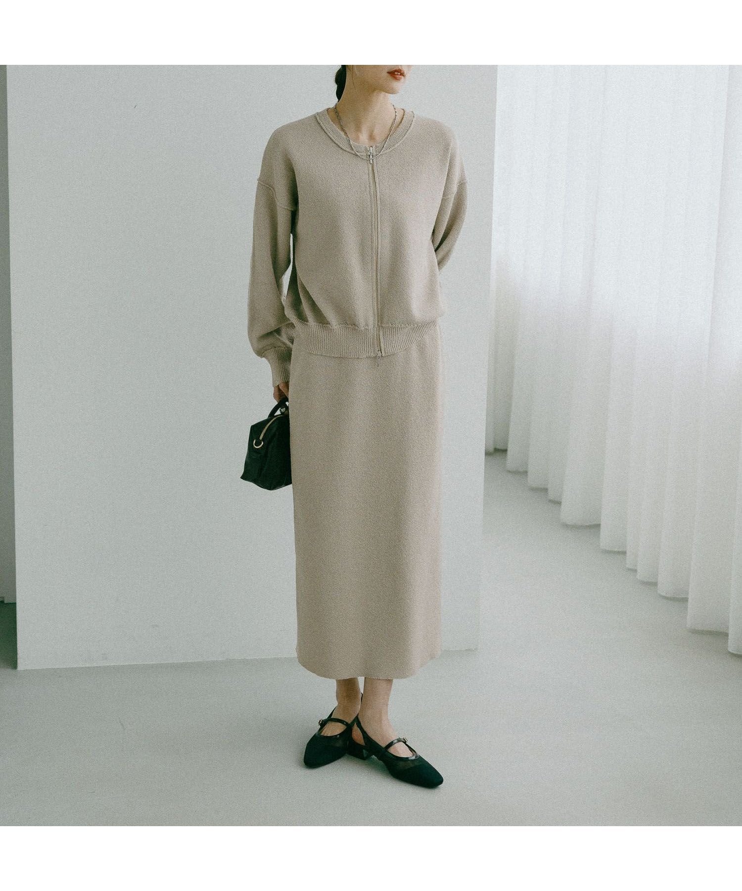 【グローバルワーク/GLOBAL WORK】のクルーZIPカーディガン*スカートセット/601262 人気、トレンドファッション・服の通販 founy(ファニー) 　ファッション　Fashion　レディースファッション　Fashion for Women　スカート　Skirts　おすすめ　Recommended / Our Picks　カーディガン　Cardigan, Knitwear　コンパクト　Compact, Small Size　シャイニー　Shiny, Glossy Finish　セットアップ　Set-Up, Coordinated Outfit　デニム　Denim, Jeans Material　トラベル　Travel, Travel Gear　ブルゾン　Blouson, Bomber Jacket　リゾート　Resort, Vacation Style　リラックス　Relax, Relaxed Fit　ワイド　Wide, Wide Fit　エレガント 上品　Elegant　旅行　Travel　羽織　Haori, Light Jacket　 other-1|ID: prp329100004877348 ipo3291000000036382329