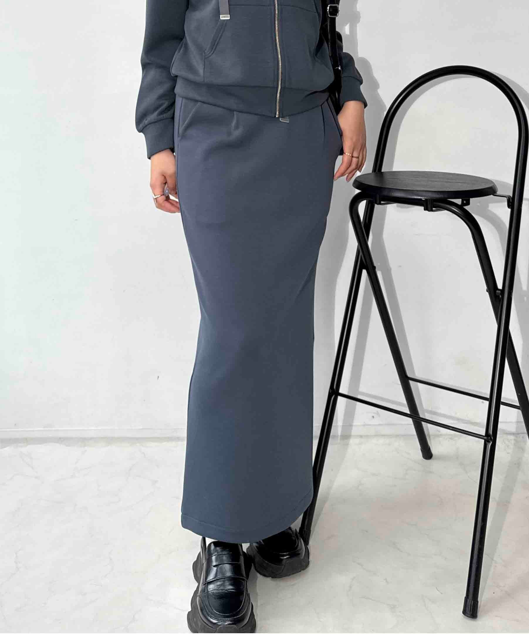 【アズノウアズ プラス/AS KNOW AS plus】の0『セットアップ対応アイテム』スフレ Iラインロングスカート インテリア・キッズ・メンズ・レディースファッション・服の通販 founy(ファニー) 　ファッション　Fashion　レディースファッション　Fashion for Women　セットアップ　Matching Sets　スカート・ミニ/ミディ/マキシ　Skirts / Mini, Midi & Maxi Skirts　スカート　Skirts　ロングスカート　Long Skirts / Maxi & Midi Skirts　スリット　Slit, Slit Detail　セットアップ　Set-Up, Coordinated Outfit　トレンド　Trend, Trending Now　パーカー　Hoodie, Parka　ロング　Long, Long-Length　再入荷　Restock / Back in Stock　チャコール|ID: prp329100004877357 ipo3291000000036382362