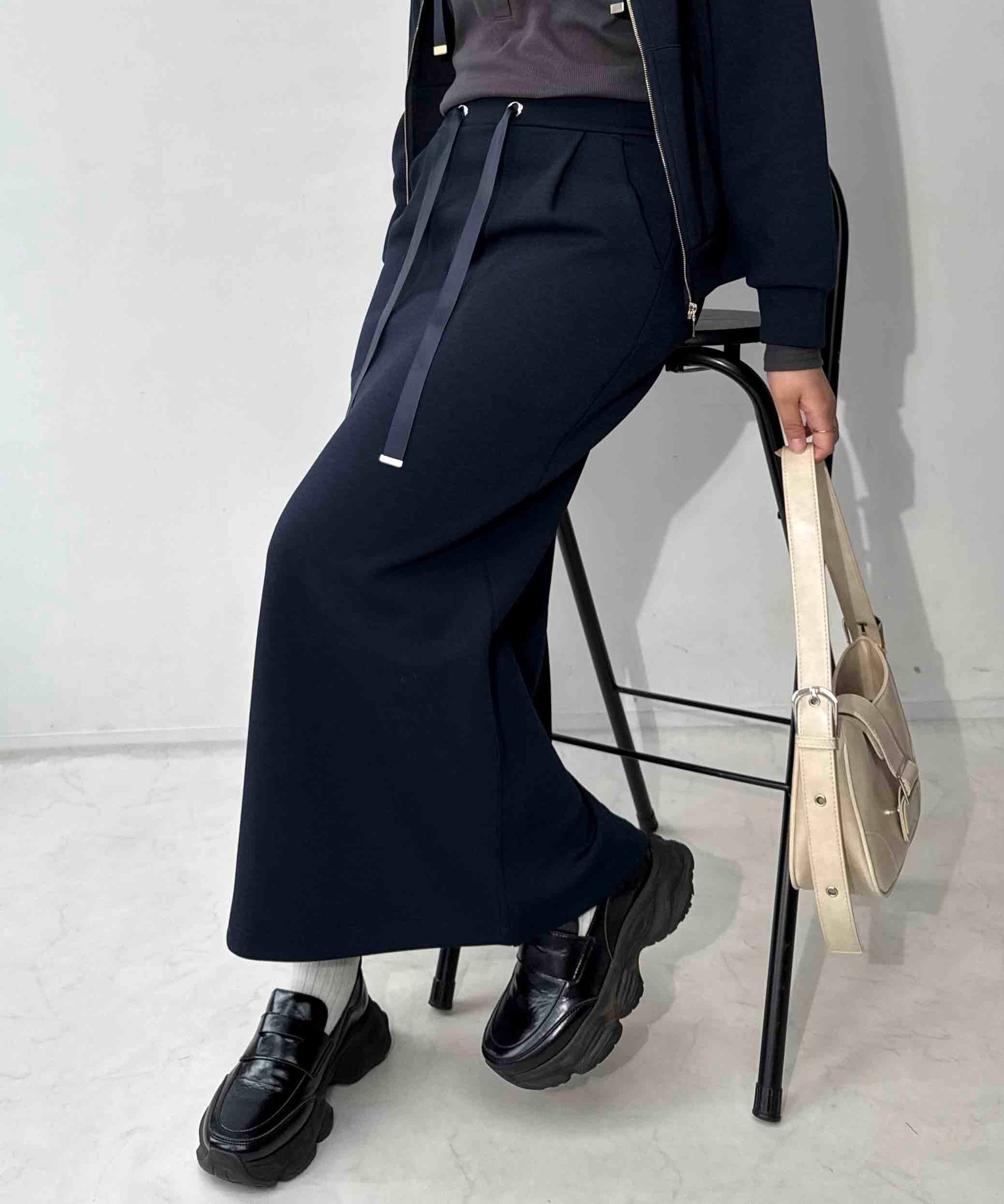 【アズノウアズ プラス/AS KNOW AS plus】の0『セットアップ対応アイテム』スフレ Iラインロングスカート インテリア・キッズ・メンズ・レディースファッション・服の通販 founy(ファニー) 　ファッション　Fashion　レディースファッション　Fashion for Women　セットアップ　Matching Sets　スカート・ミニ/ミディ/マキシ　Skirts / Mini, Midi & Maxi Skirts　スカート　Skirts　ロングスカート　Long Skirts / Maxi & Midi Skirts　スリット　Slit, Slit Detail　セットアップ　Set-Up, Coordinated Outfit　トレンド　Trend, Trending Now　パーカー　Hoodie, Parka　ロング　Long, Long-Length　再入荷　Restock / Back in Stock　ネイビー|ID: prp329100004877357 ipo3291000000036382363