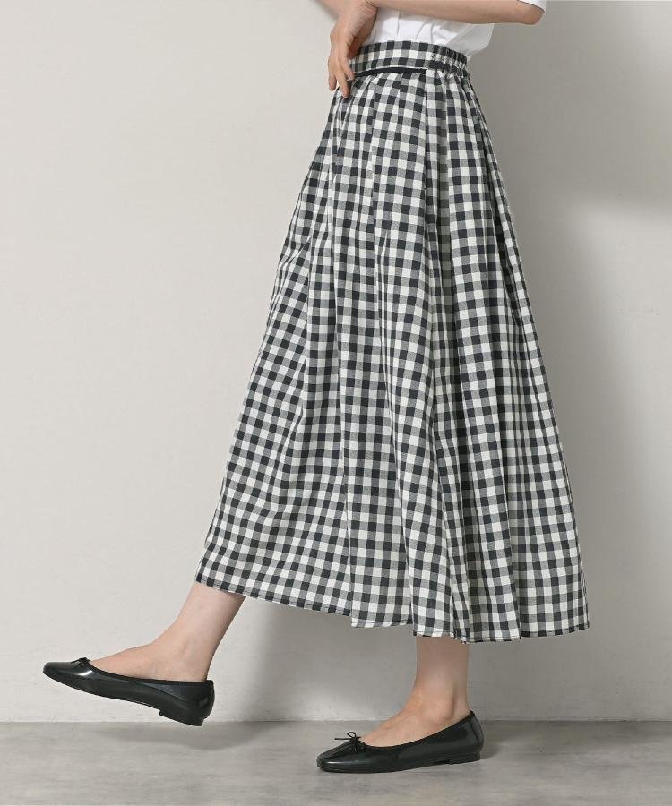 【デッサン/Dessin】の【洗える】映えチェック柄ギャザースカート インテリア・キッズ・メンズ・レディースファッション・服の通販 founy(ファニー) 　ファッション　Fashion　レディースファッション　Fashion for Women　スカート　Skirts　ギャザー　Gathered, Ruffled　シューズ　Shoes, Footwear　スニーカー　Sneakers, Trainers　スマート　Smart, Elegant　チェック　Check, Plaid, Tartan　バランス　Balance, Style Balance　バレエ　Ballet, Ballet Style　フレア　Flare, Flared　ポケット　Pocket, Pocket Detail　洗える　Machine Washable　チャコールグレー|ID: prp329100004877366 ipo3291000000036382393