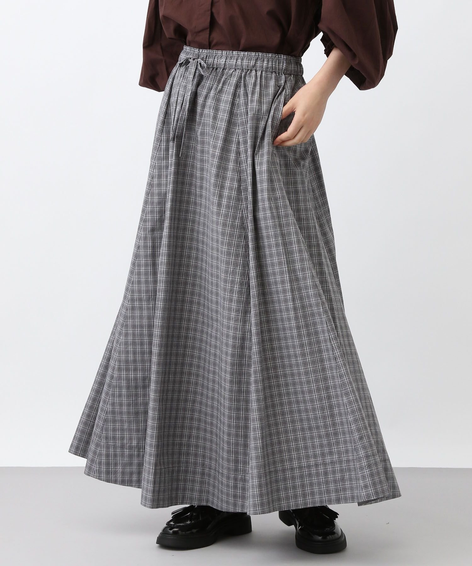 【スタディオ クリップ/studio CLIP】の《natural by clip》CRミニチェックフレアスカート インテリア・キッズ・メンズ・レディースファッション・服の通販 founy(ファニー) 　ファッション　Fashion　レディースファッション　Fashion for Women　スカート　Skirts　Aライン・フレアスカート　A-Line & Flared Skirts　おすすめ　Recommended / Our Picks　シンプル　Simple, Minimal　セットアップ　Set-Up, Coordinated Outfit　チェック　Check, Plaid, Tartan　フレア　Flare, Flared　ロング　Long, Long-Length　グレー15|ID: prp329100004877369 ipo3291000000036382404